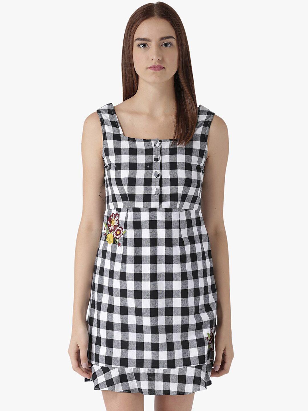 dodo & moa black & white checked dress