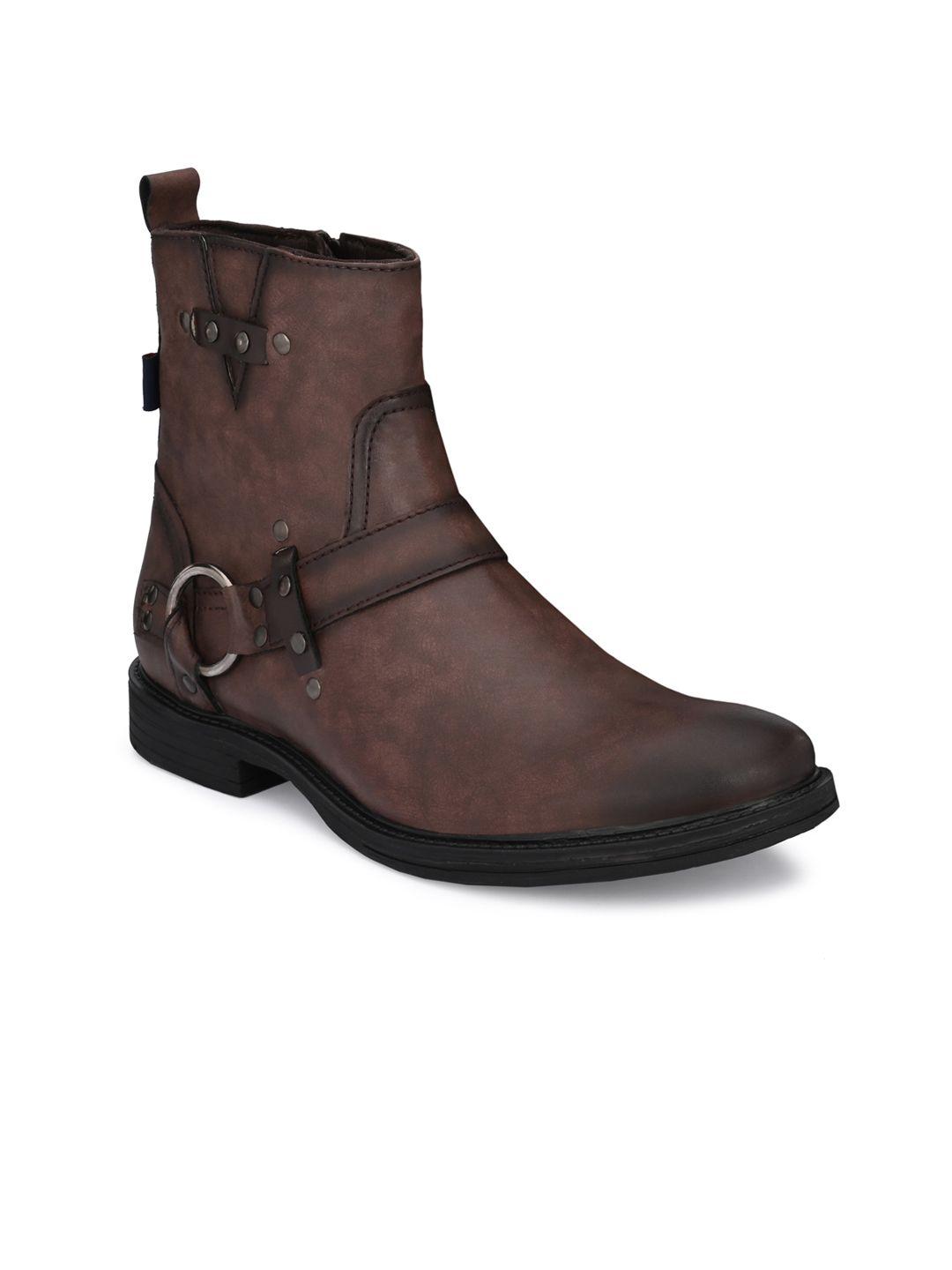 delize men brown flat boots