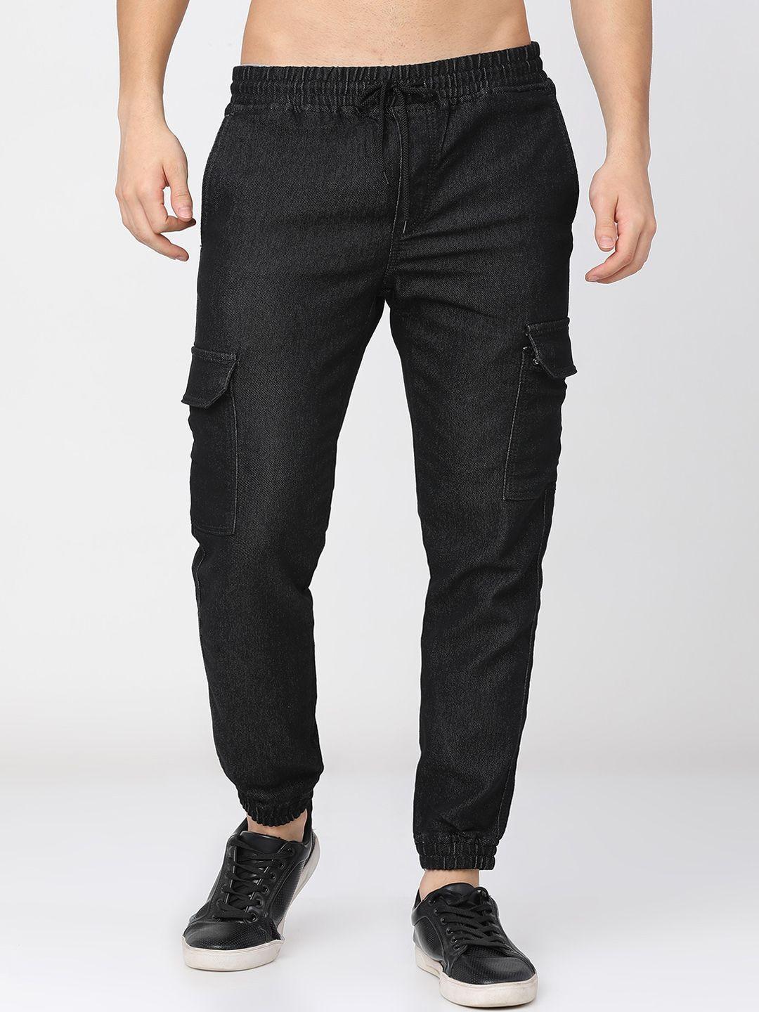 ketch men black jogger stretchable jeans