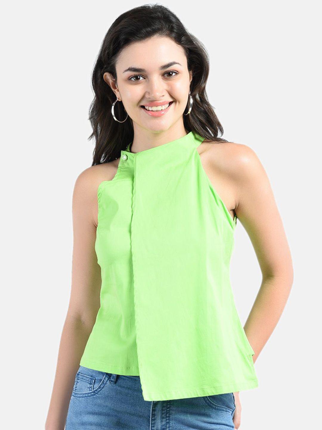 aara green halter neck regular top