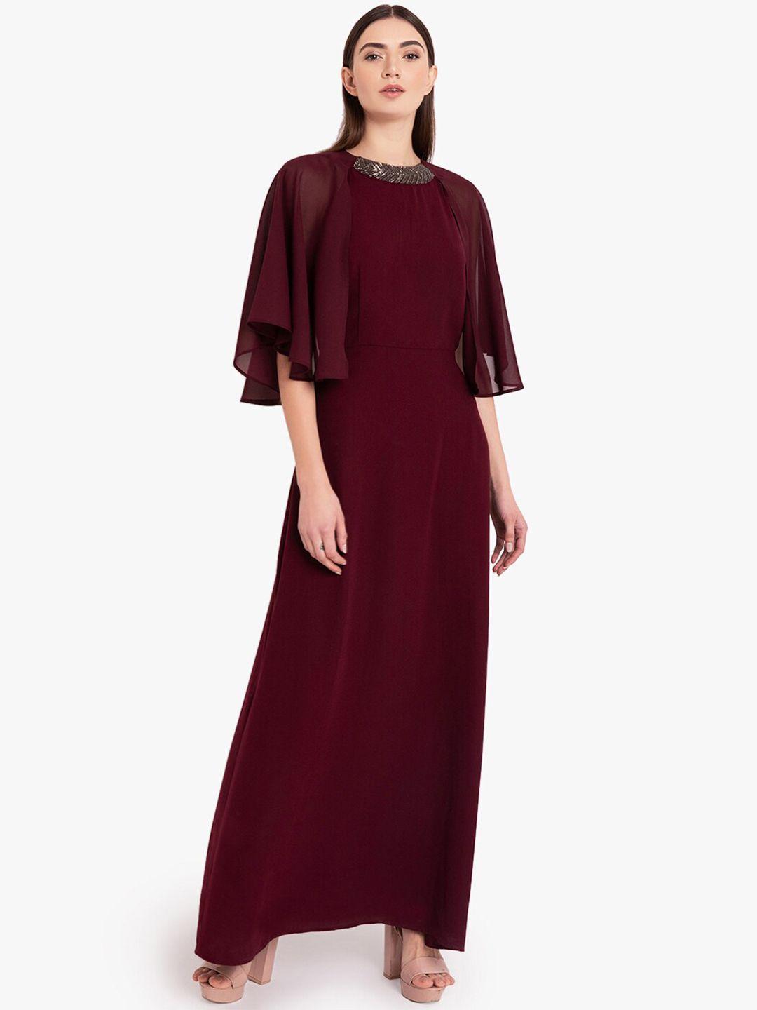 kazo maroon maxi dress