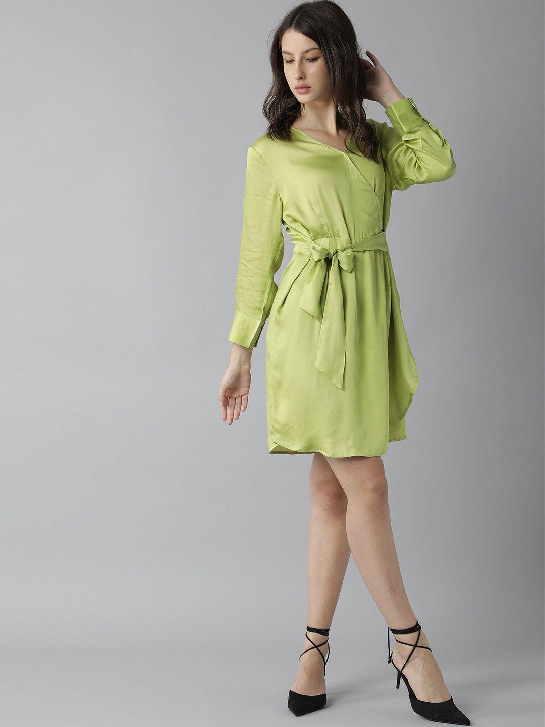 rareism green wrap dress