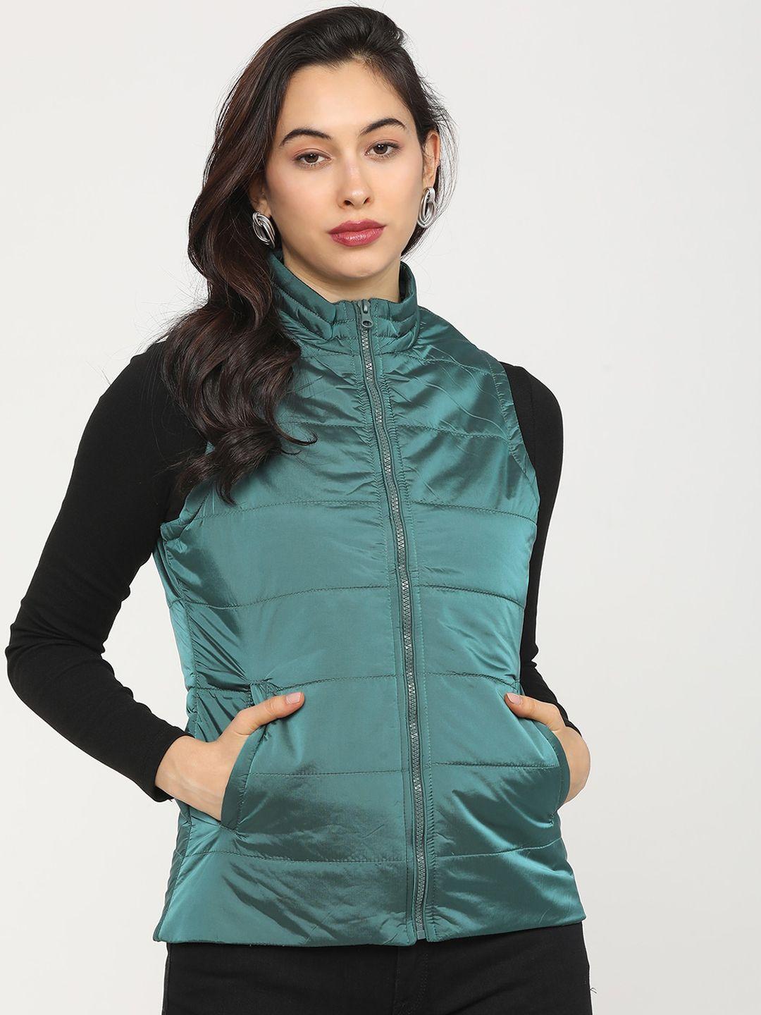 tokyo talkies women blue padded jacket