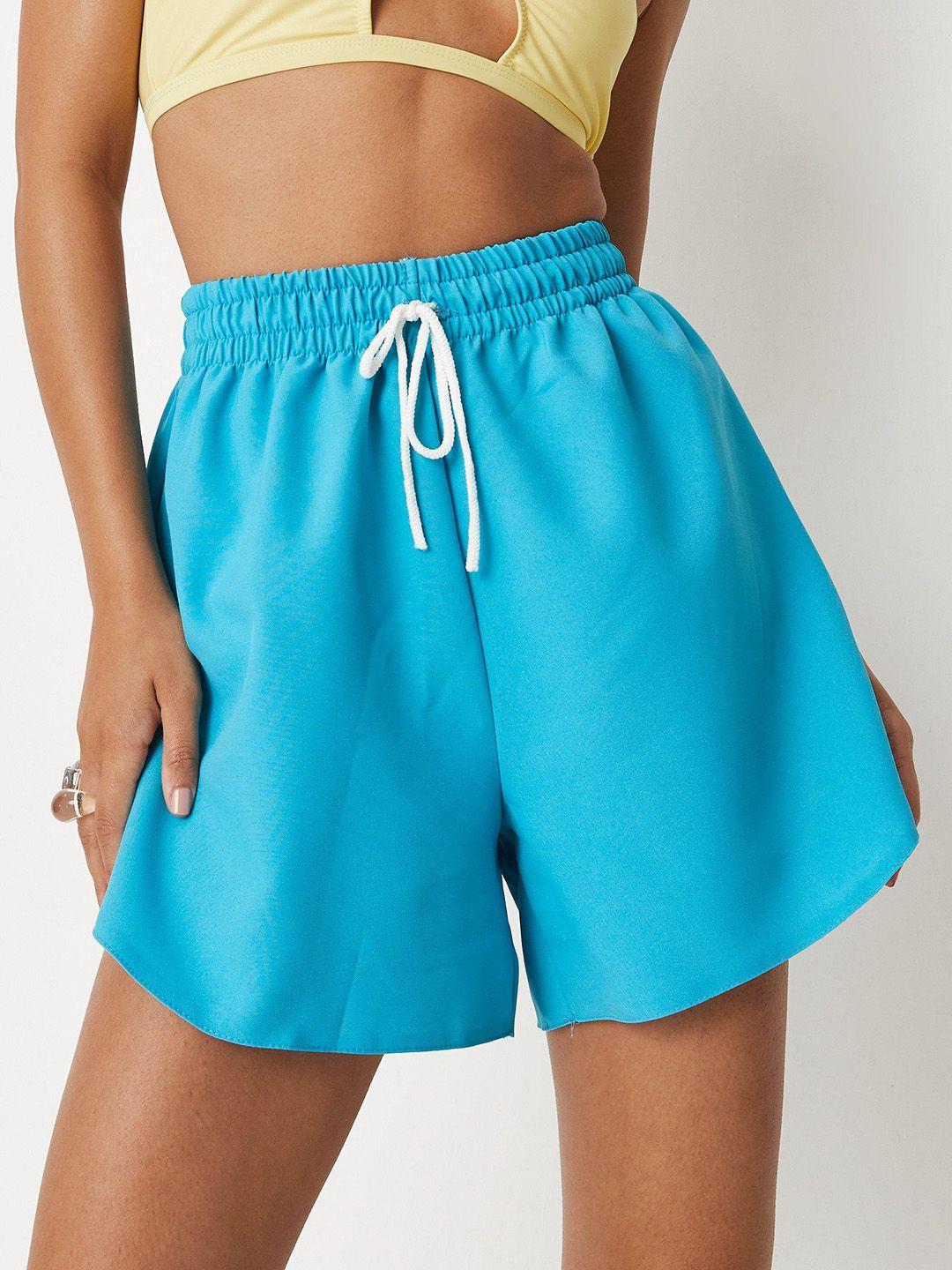 missguided women blue regular shorts