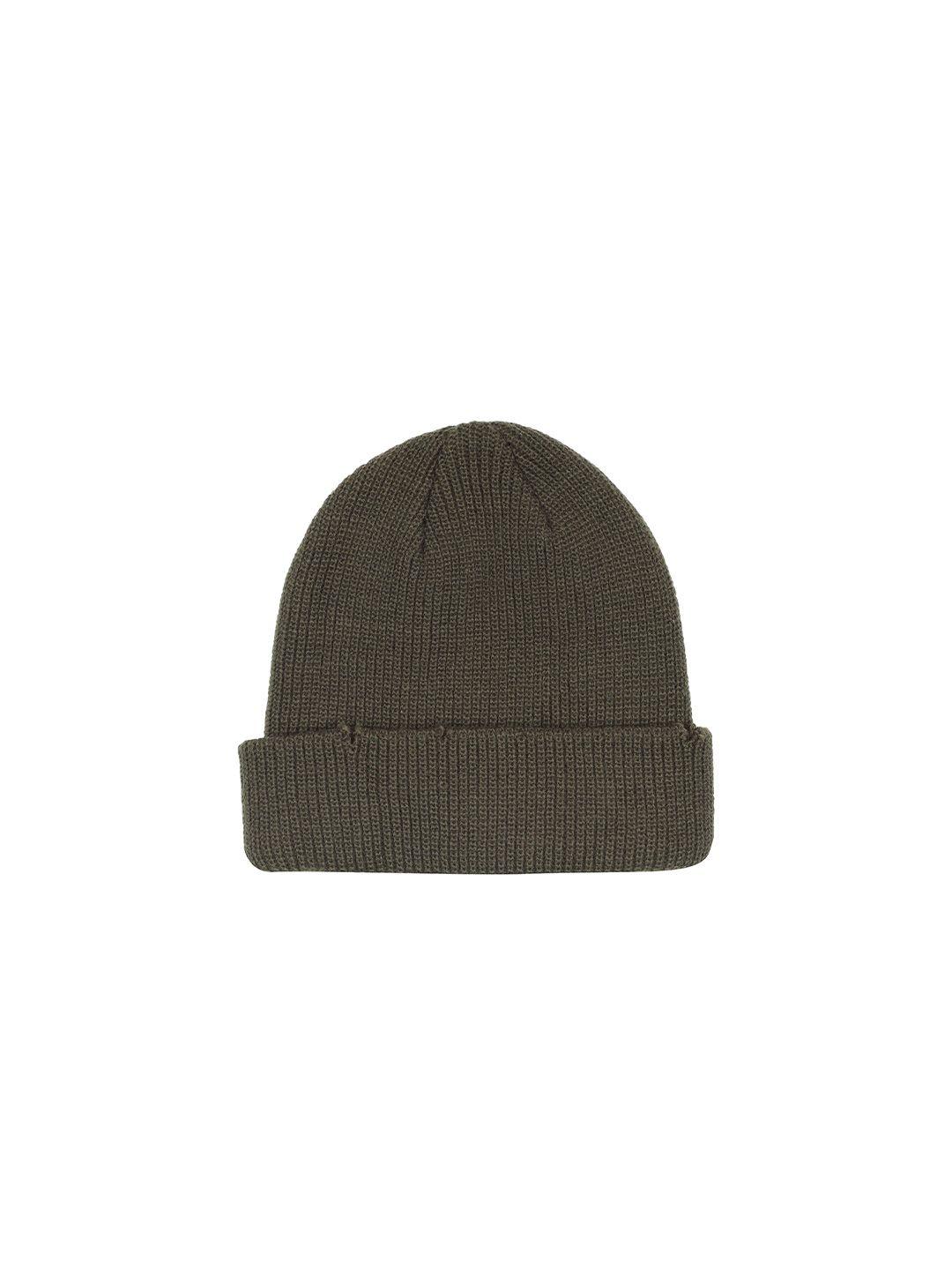 fabseasons unisex olive green acrylic beanie