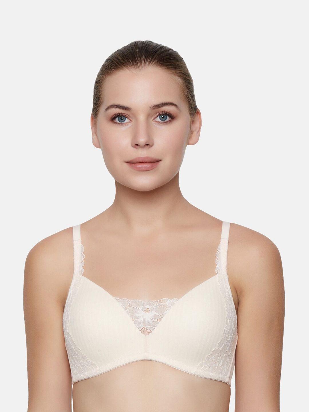 triumph women peony charm lace detailed padded wireless everyday bra