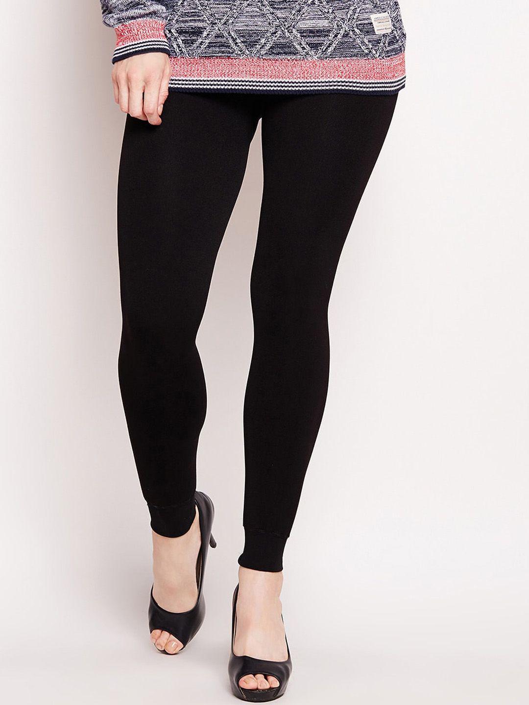 lebami women black solid thermal bottoms