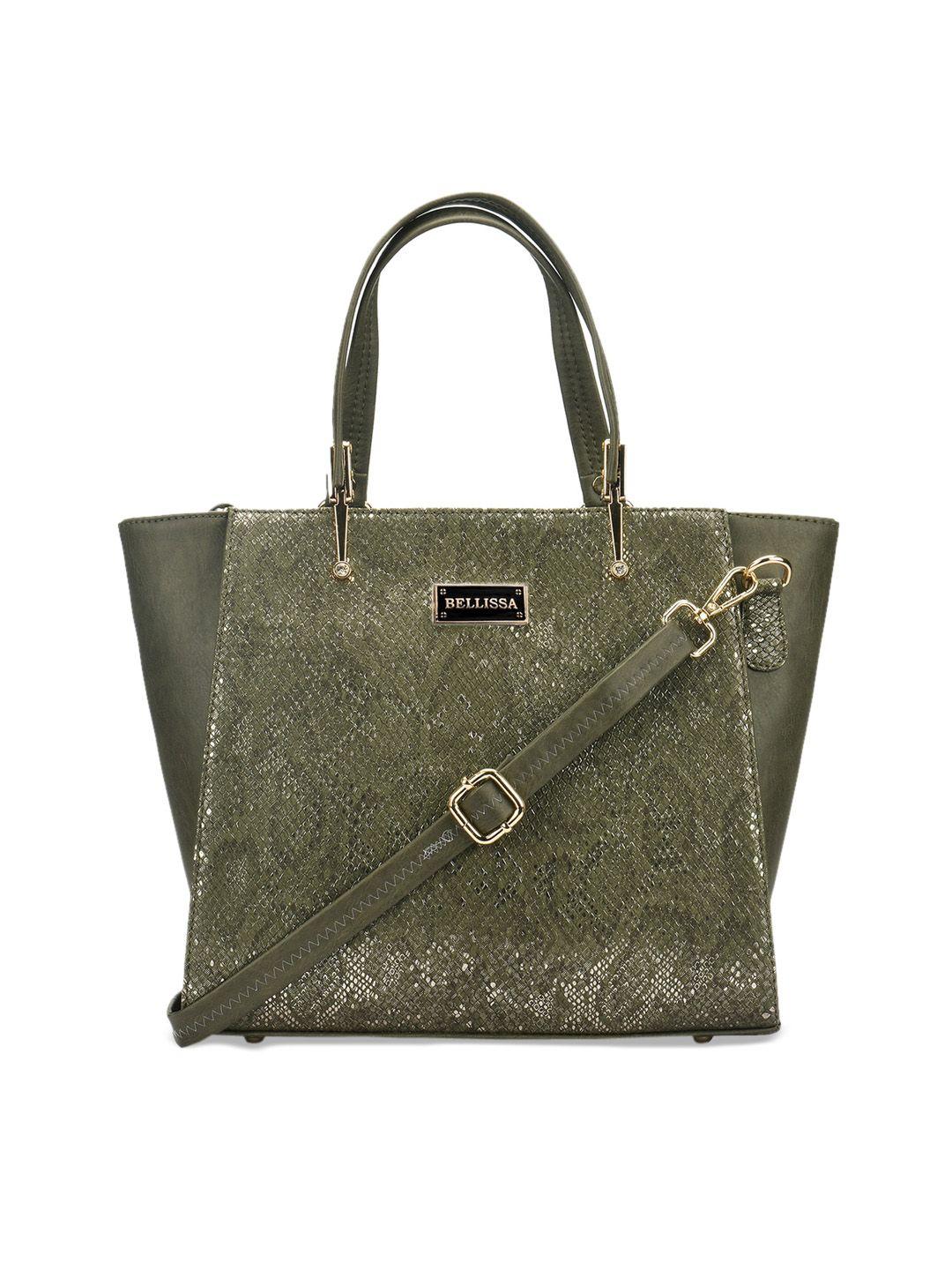 bellissa olive green pu snakeskin textured handheld bag