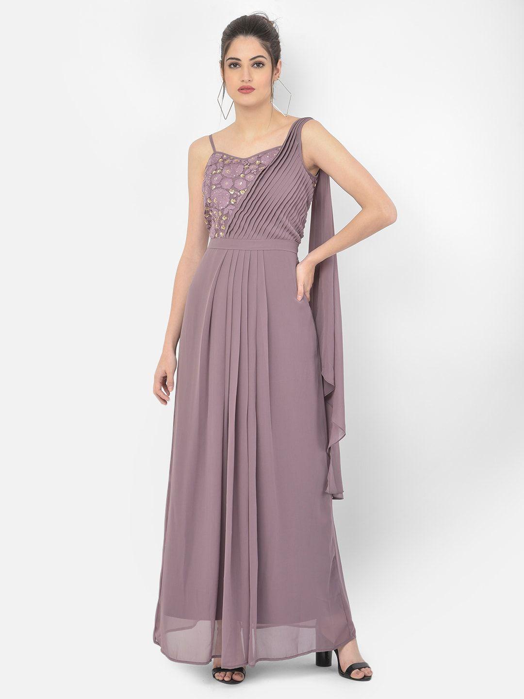 eavan lavender embellished georgette maxi dress