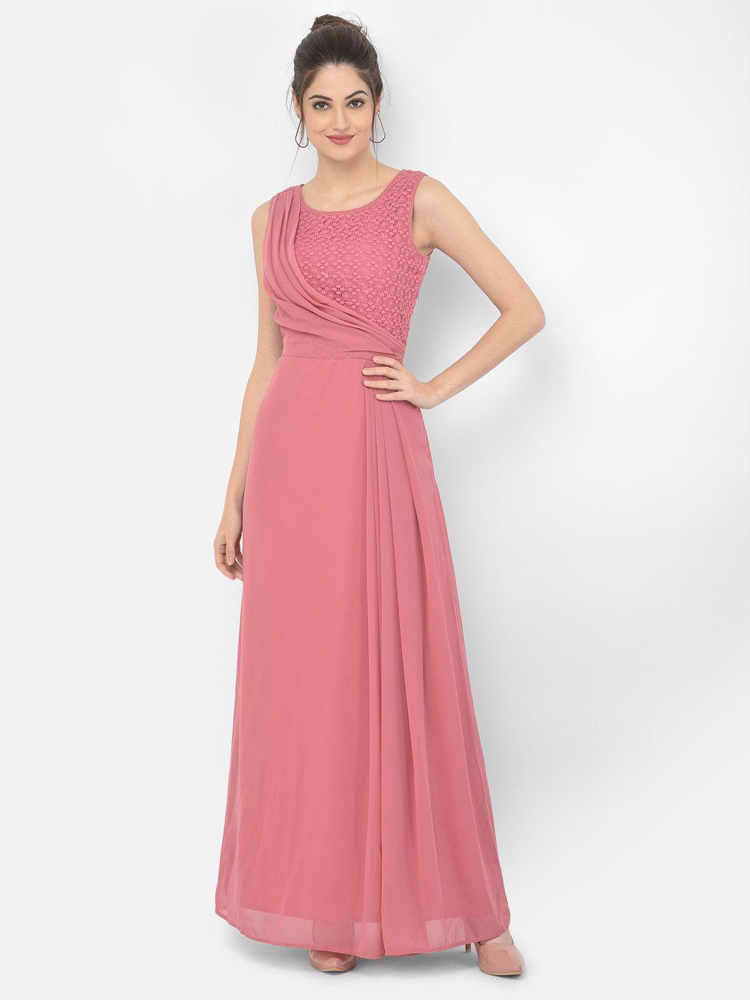 eavan pink georgette maxi dress