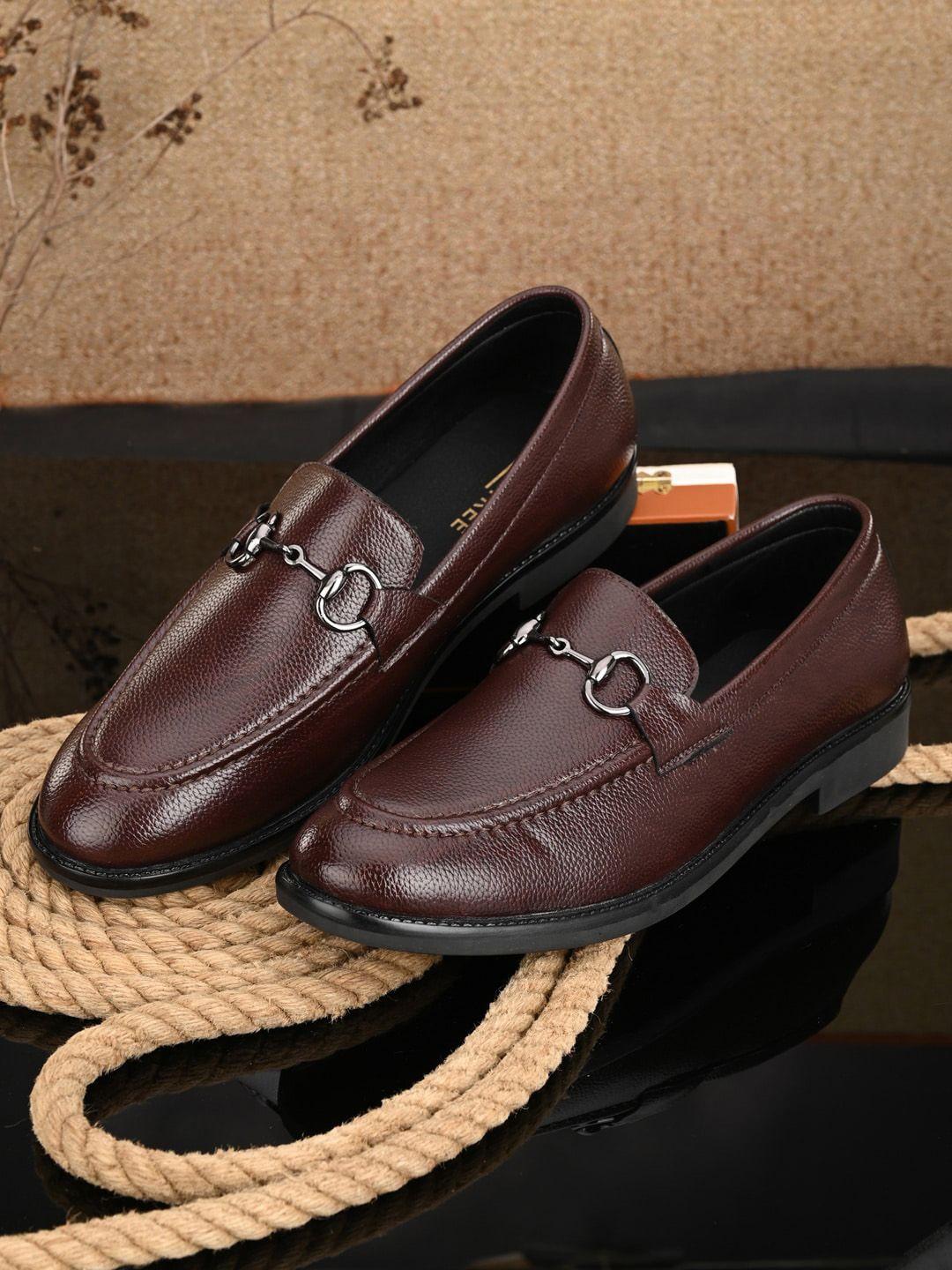 mactree men cherry brown loafers formal shoes