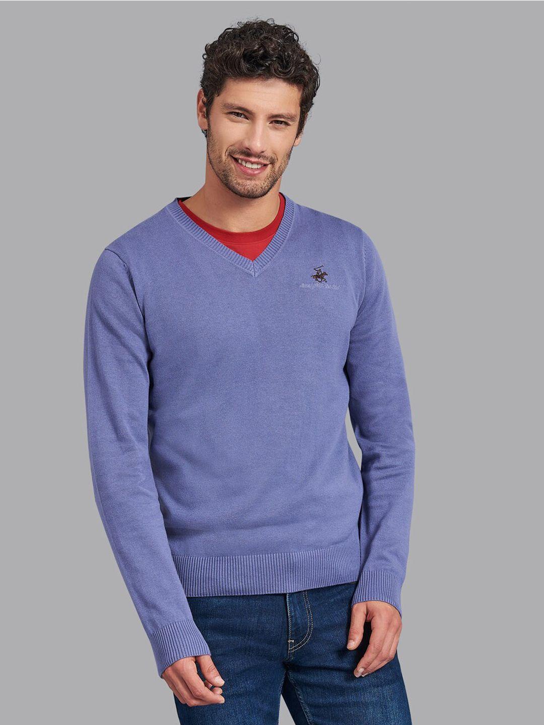 beverly hills polo club men purple solid pullover