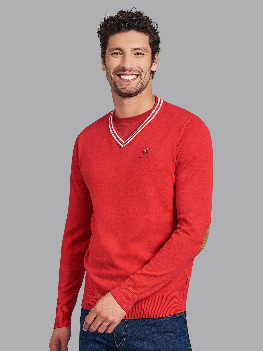 beverly hills polo club men red solid pullover