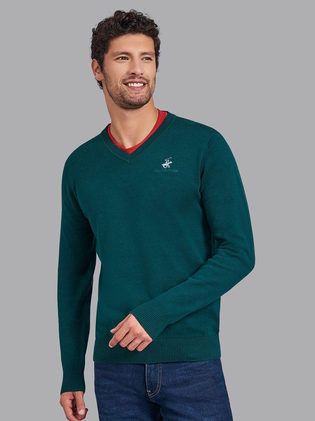 beverly hills polo club men green cotton pullover