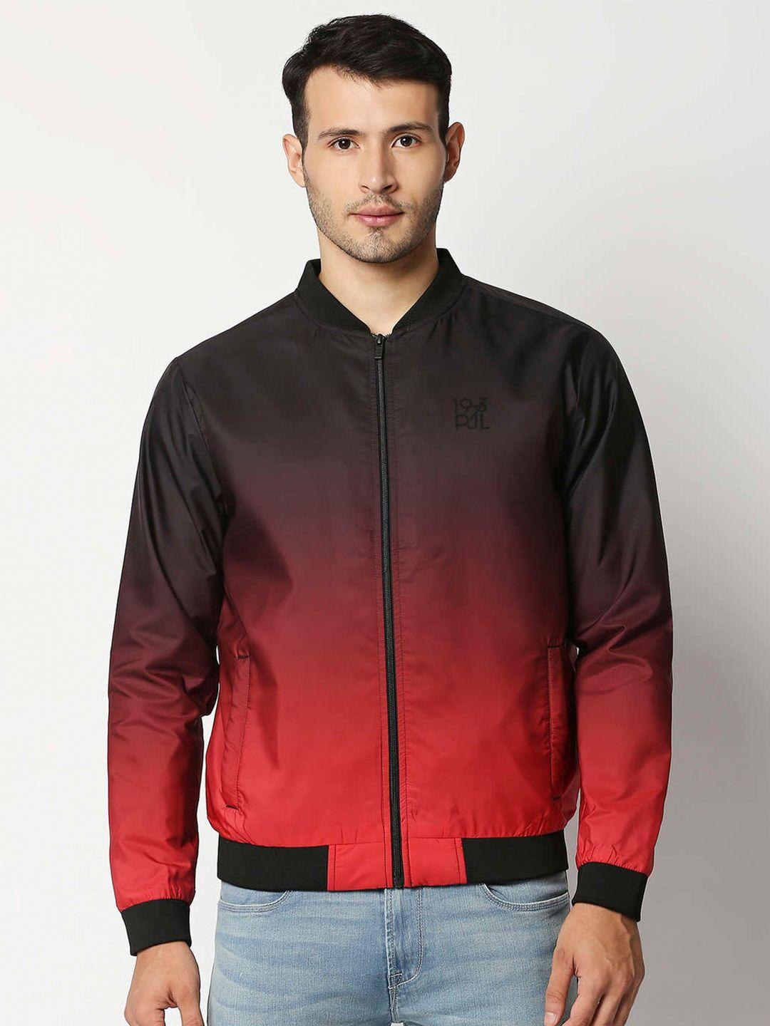 pepe jeans men red colourblocked open front jacket