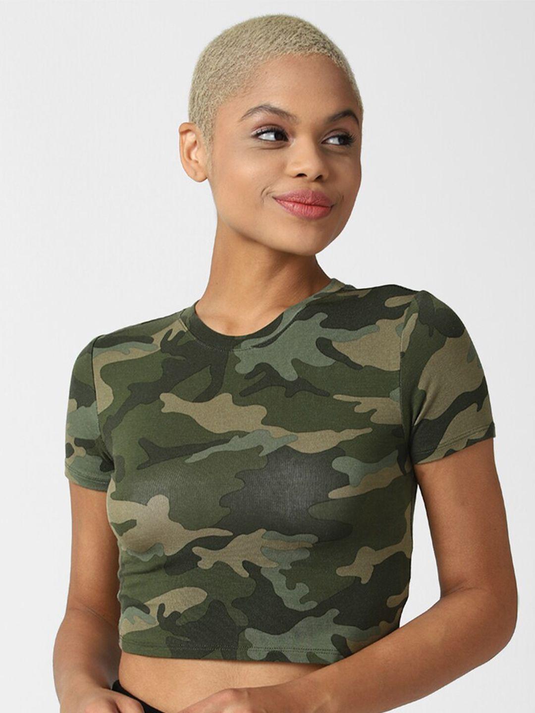 forever 21 green regular crop top