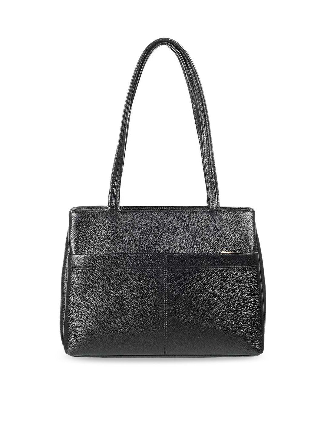 mochi black solid structured shoulder bag