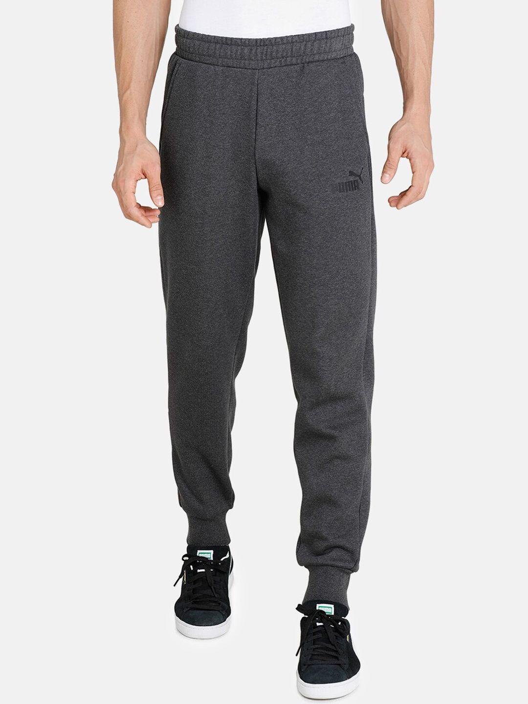 puma men charcoal grey regular fit knitted track pants