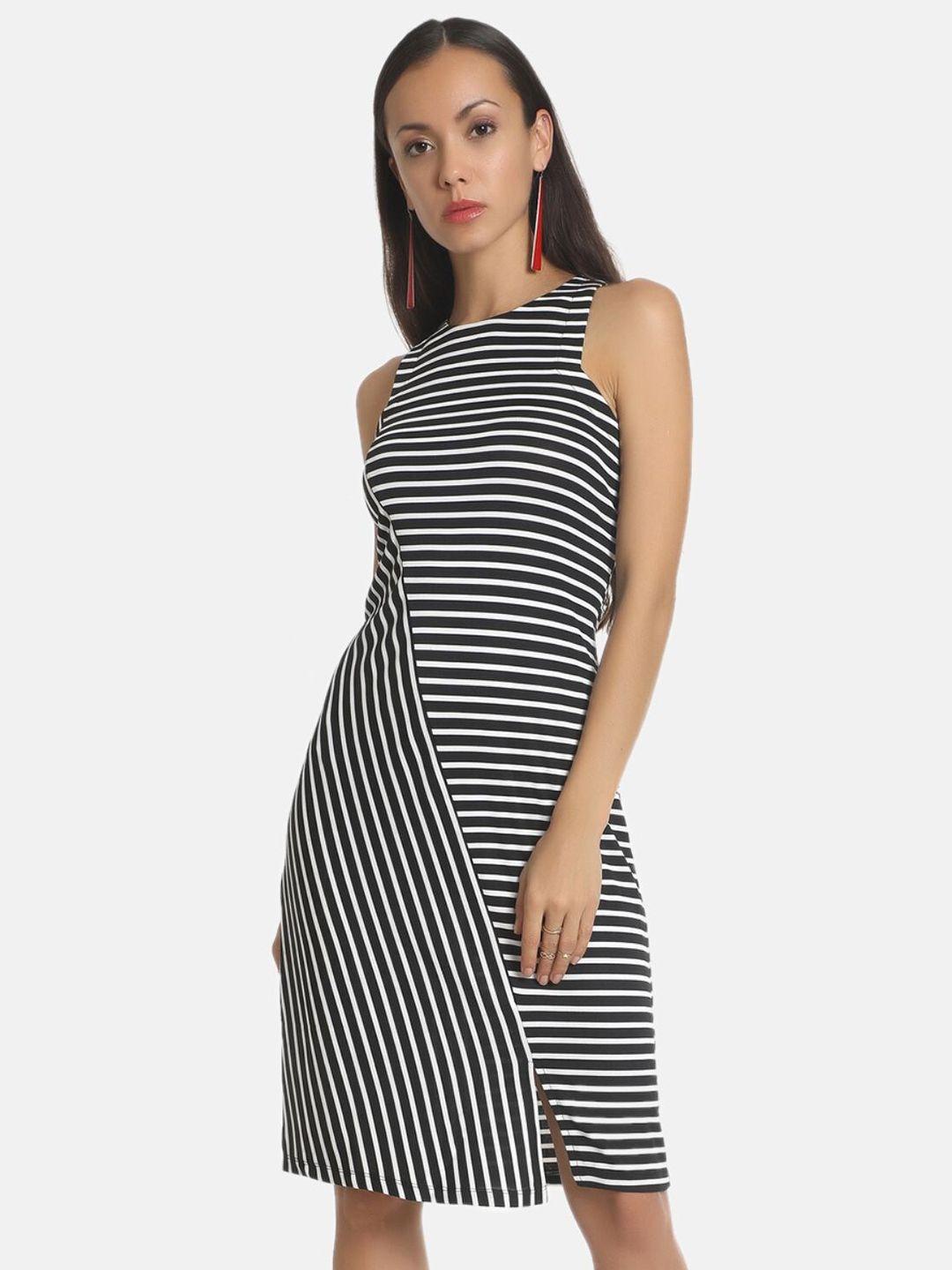 aara multicoloured striped sheath dress