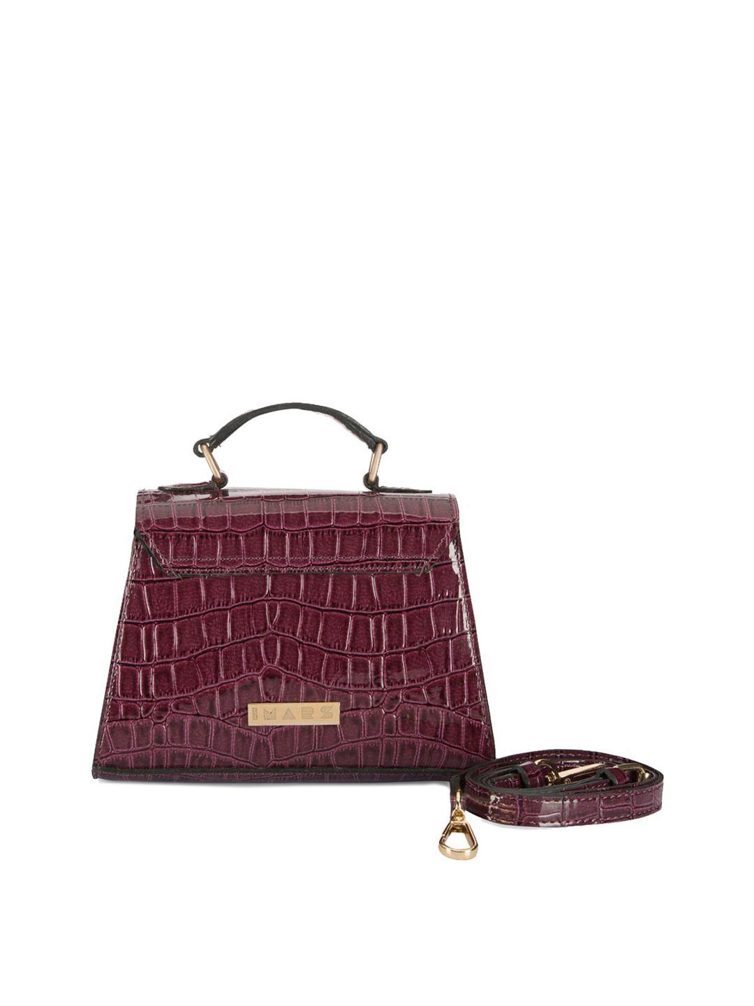 imars maroon animal textured structured satchel