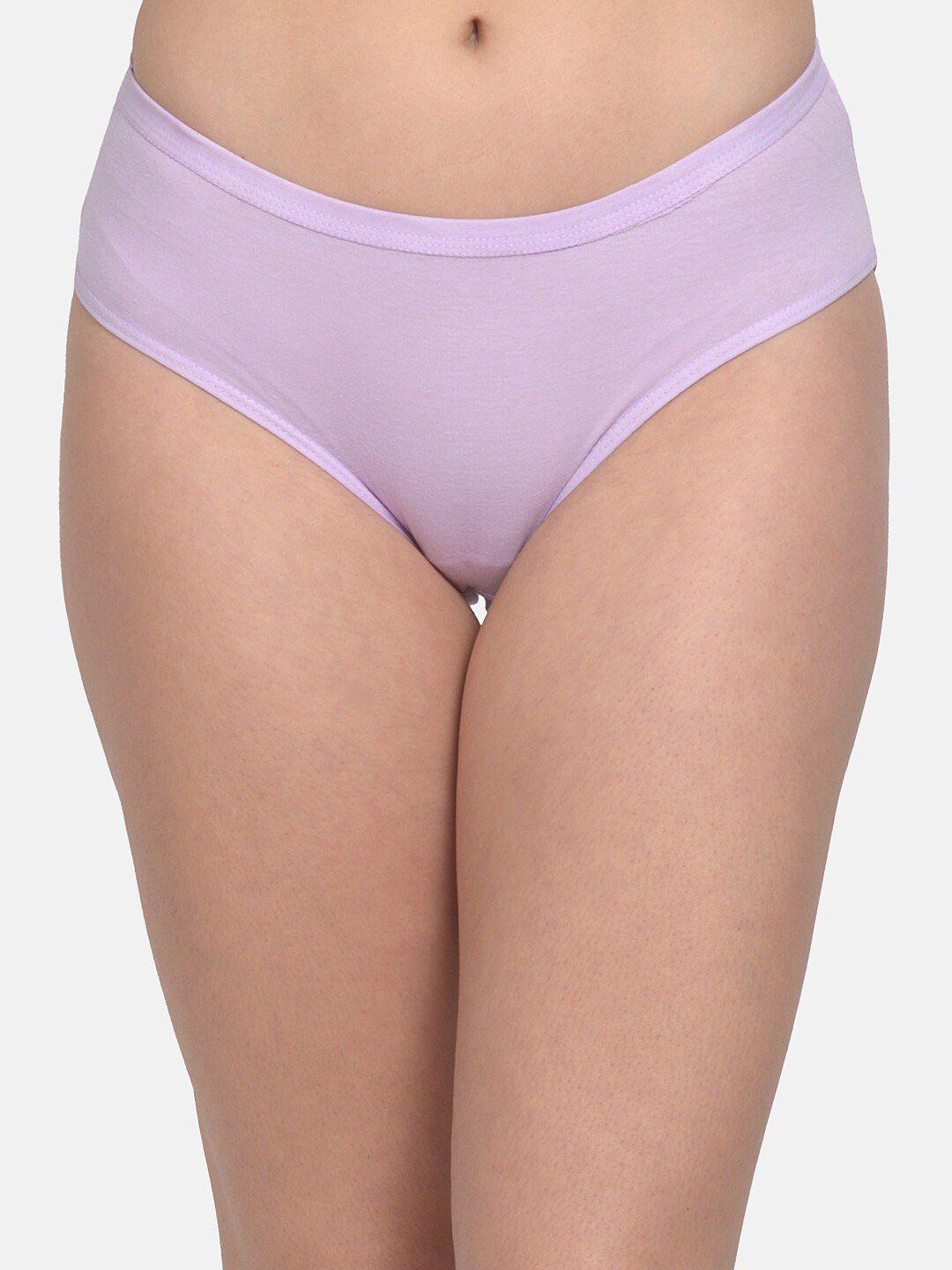 mod & shy women mauve solid anti microbial basic briefs