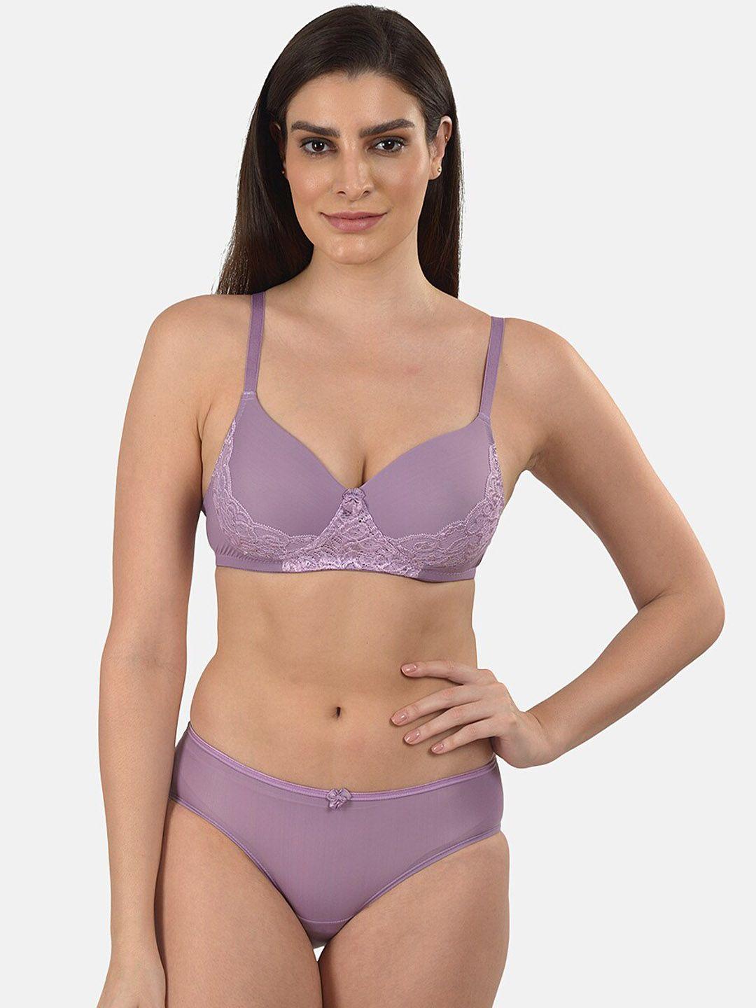 mod & shy women mauve lingerie set ms356