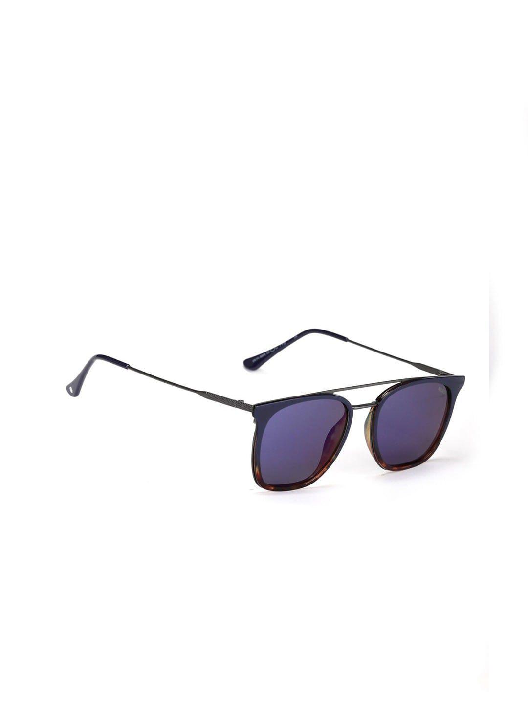 enrico men blue lens & black wayfarer sunglasses with polarised and uv protected lens