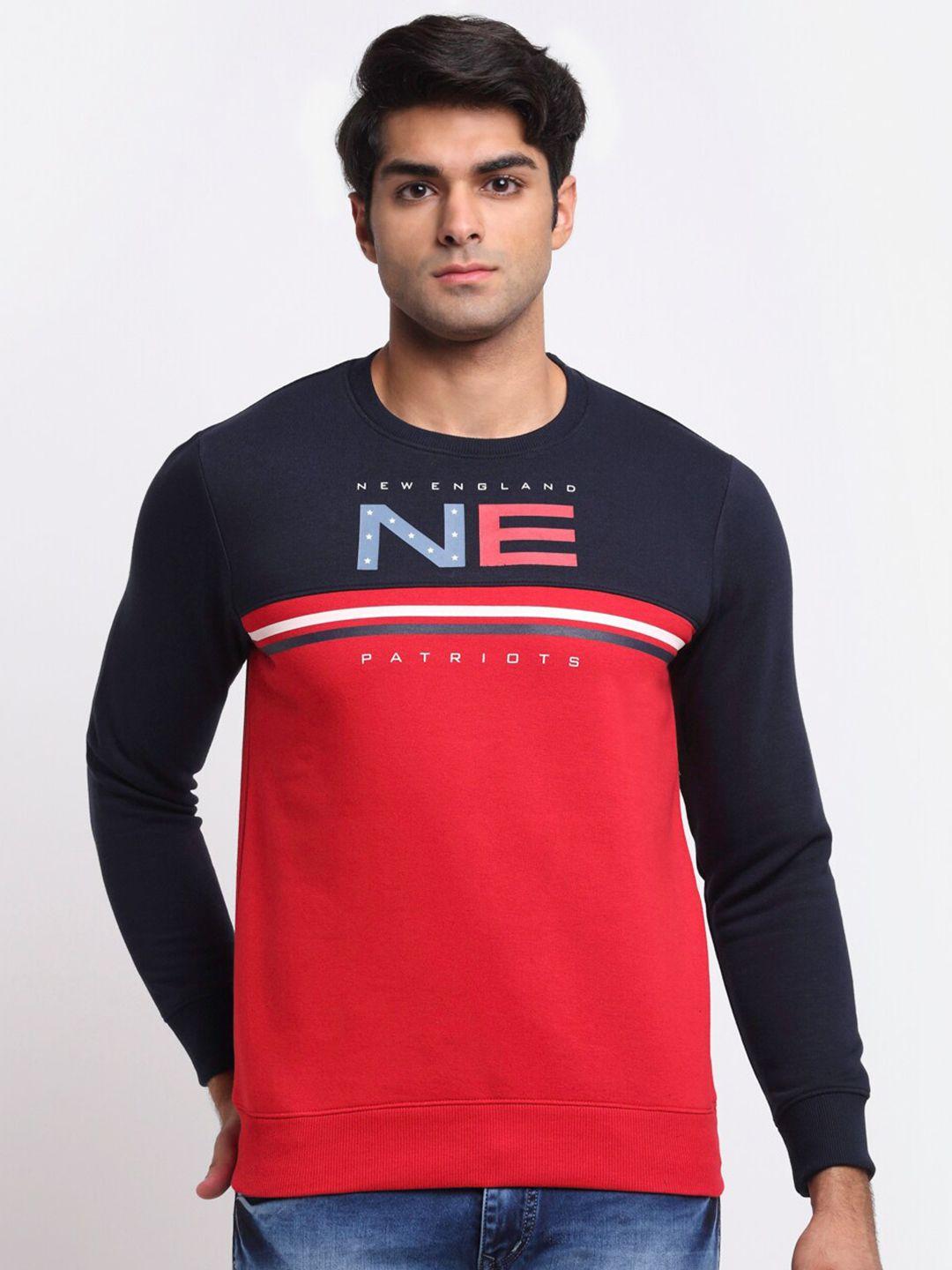 rodamo men red colourblocked sweatshirt