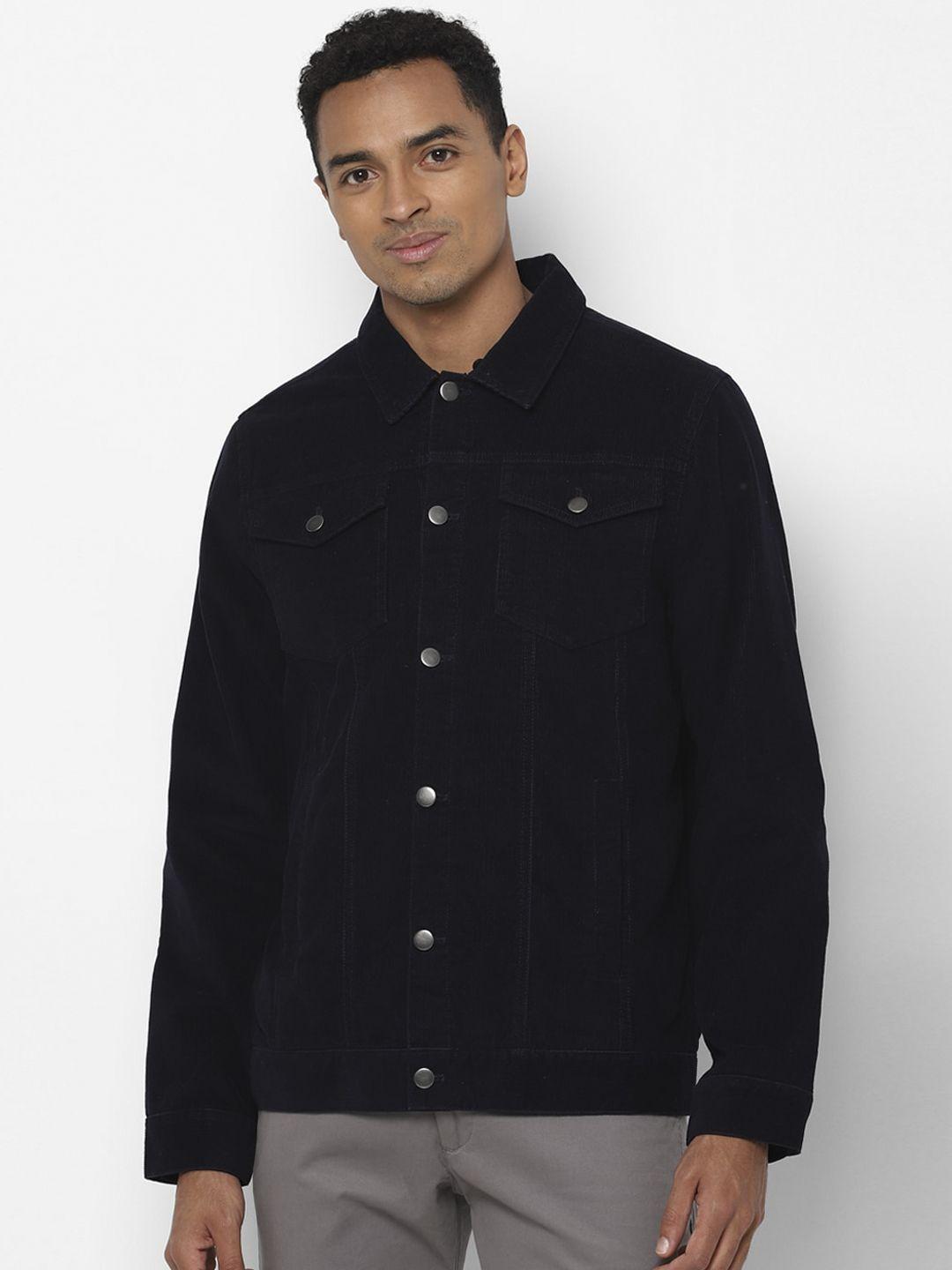 allen solly sport men black tailored jacket with embroidered