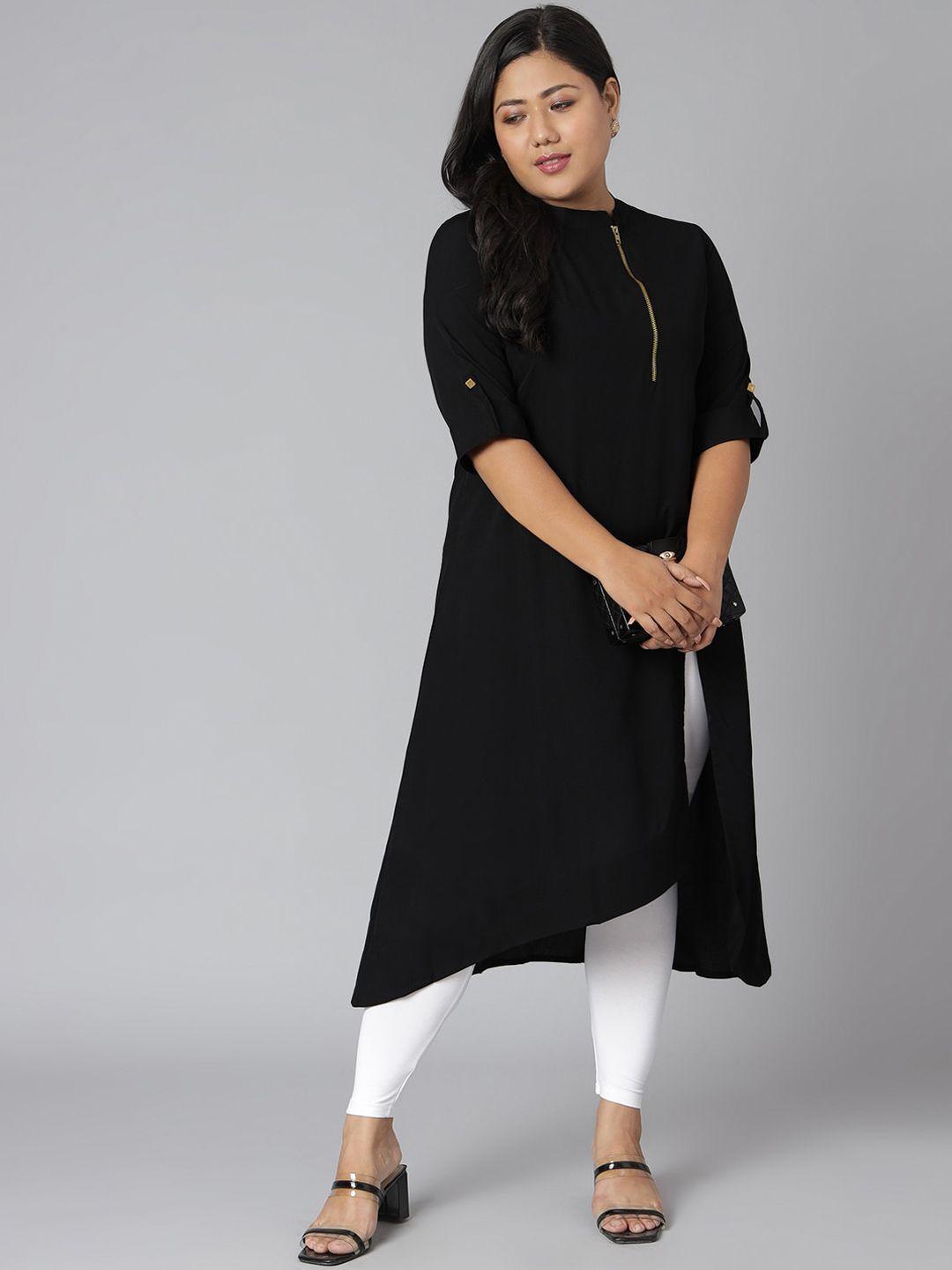 xl love by janasya women black crepe kurta