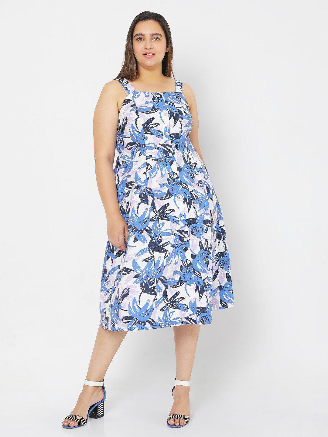 vero moda curve white floral midi dress