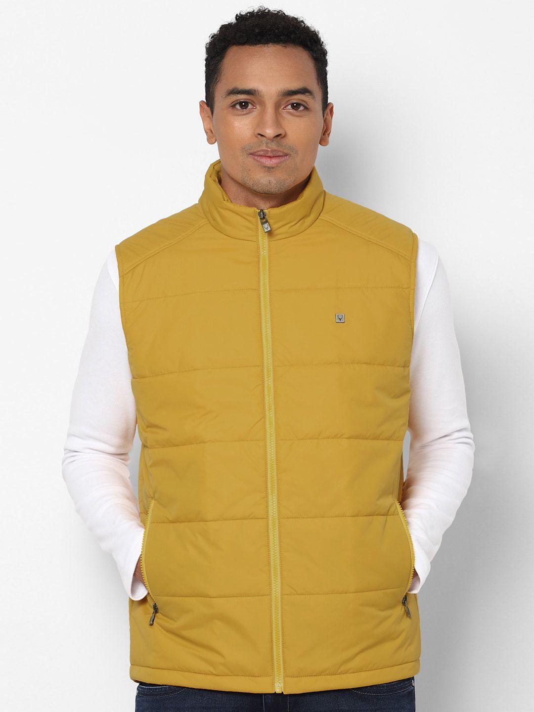 allen solly men yellow longline padded jacket