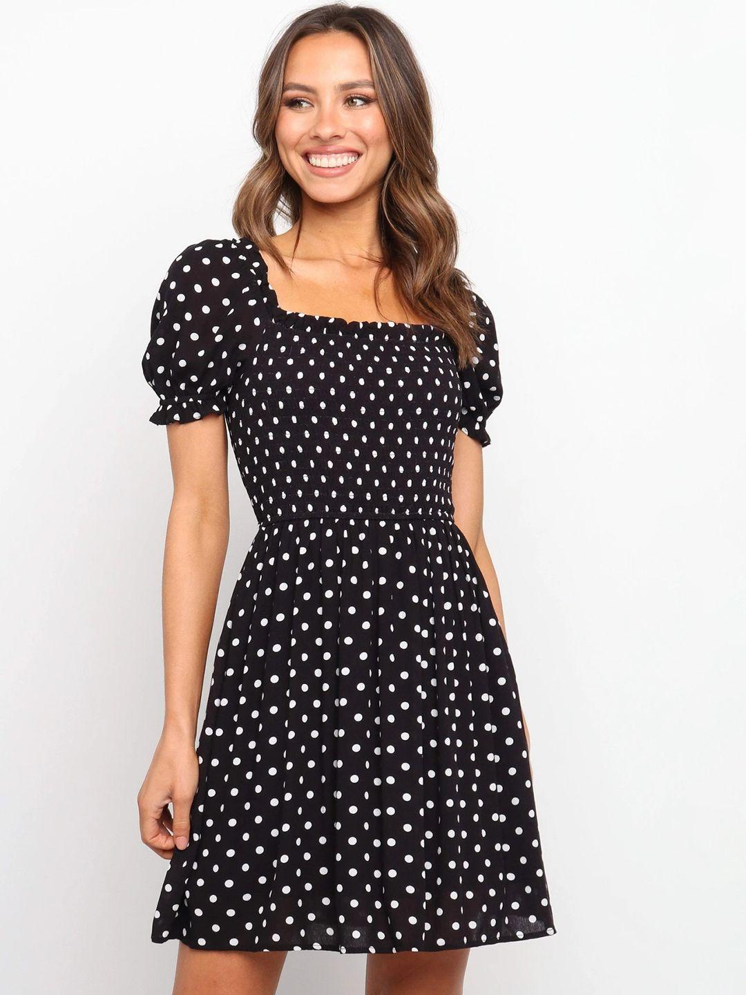 urbanic black & white polka dot a-line dress