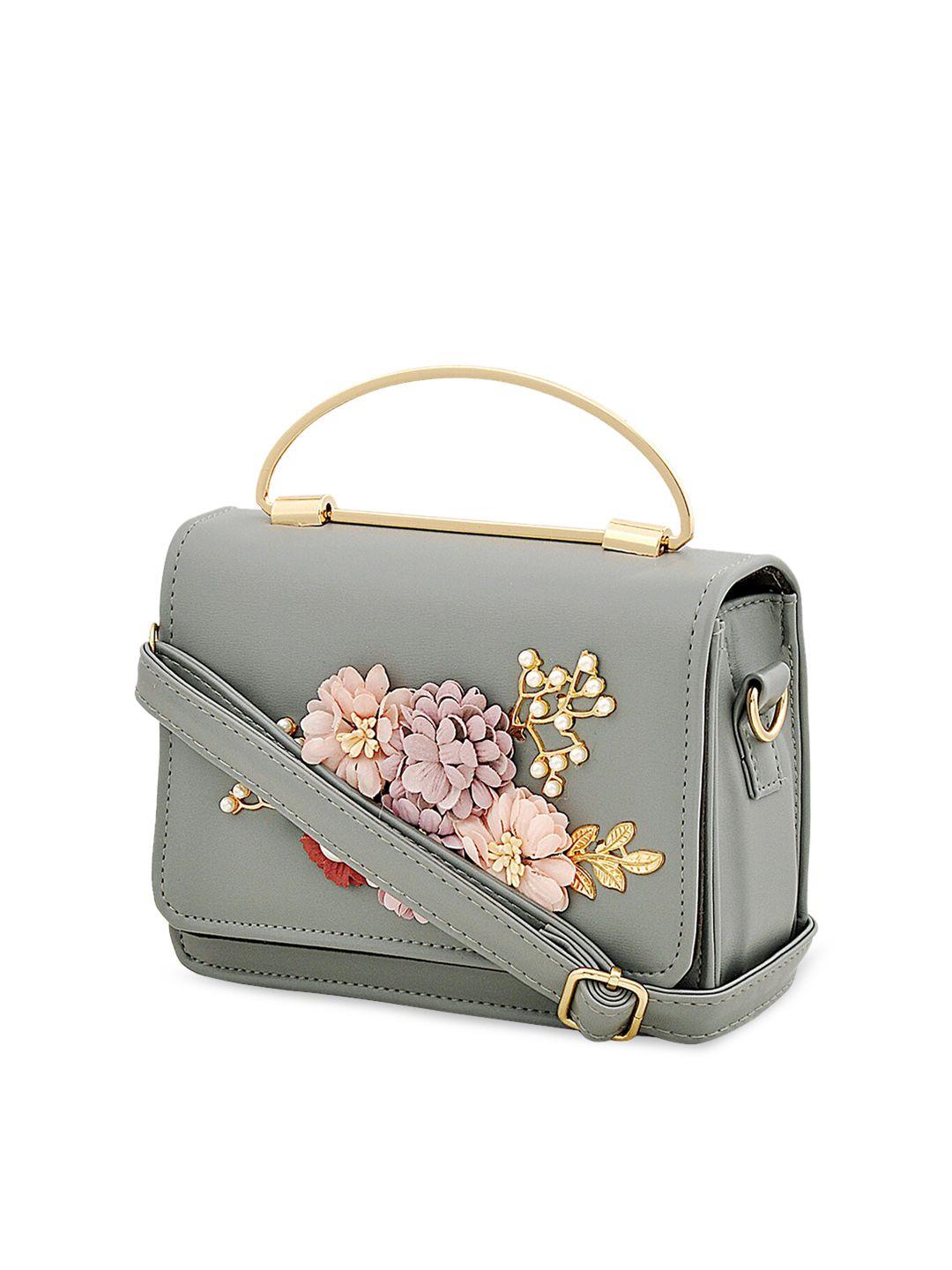 pez dorado grey textured structured satchel