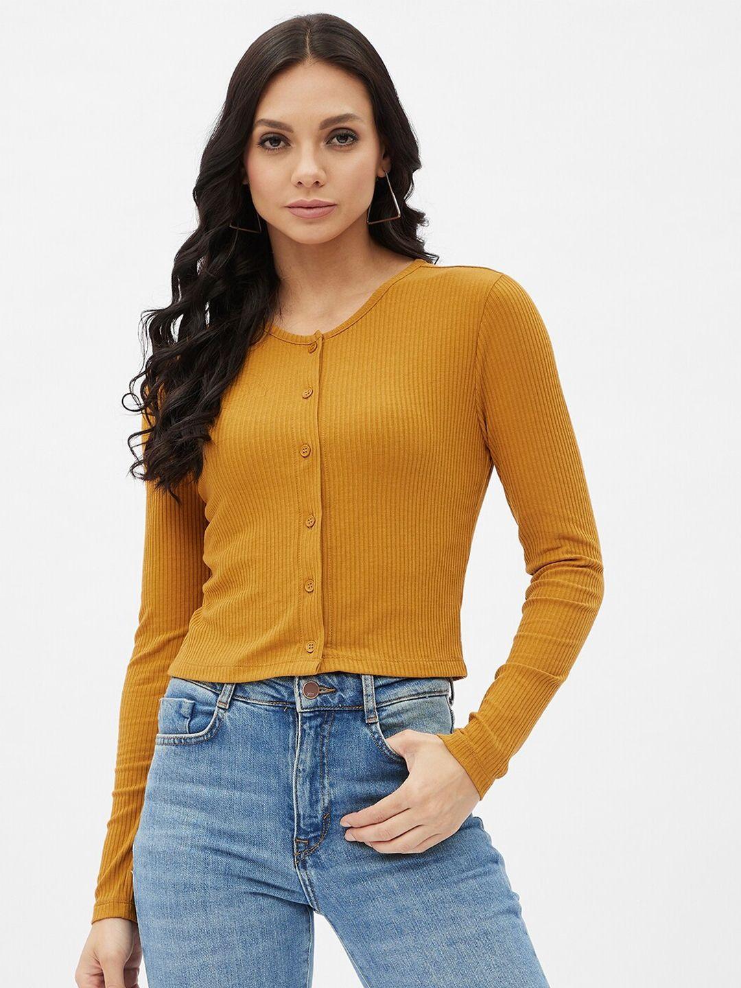 harpa mustard yellow fitted top