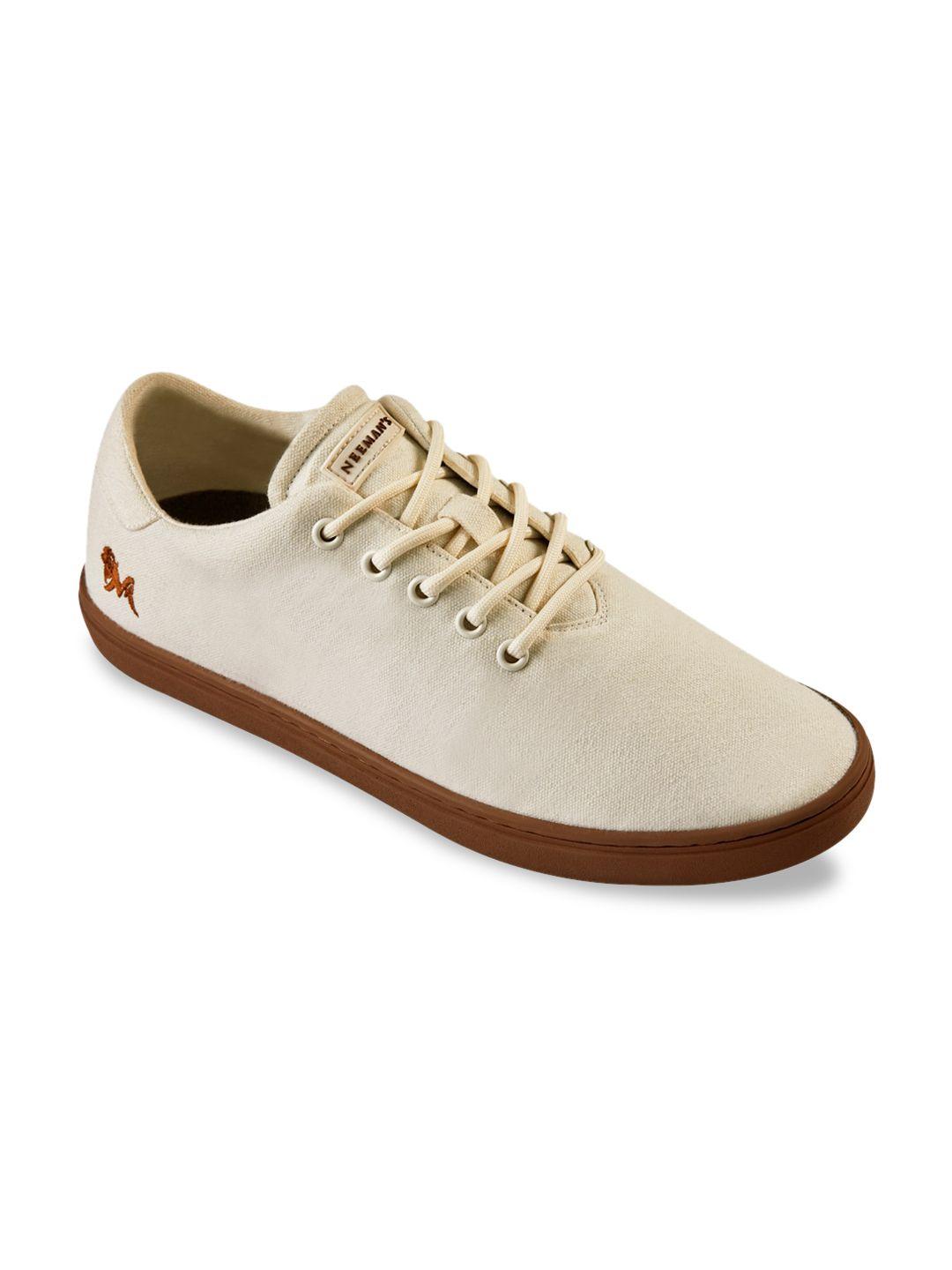 neemans unisex ivory cream cotton classic sneakers