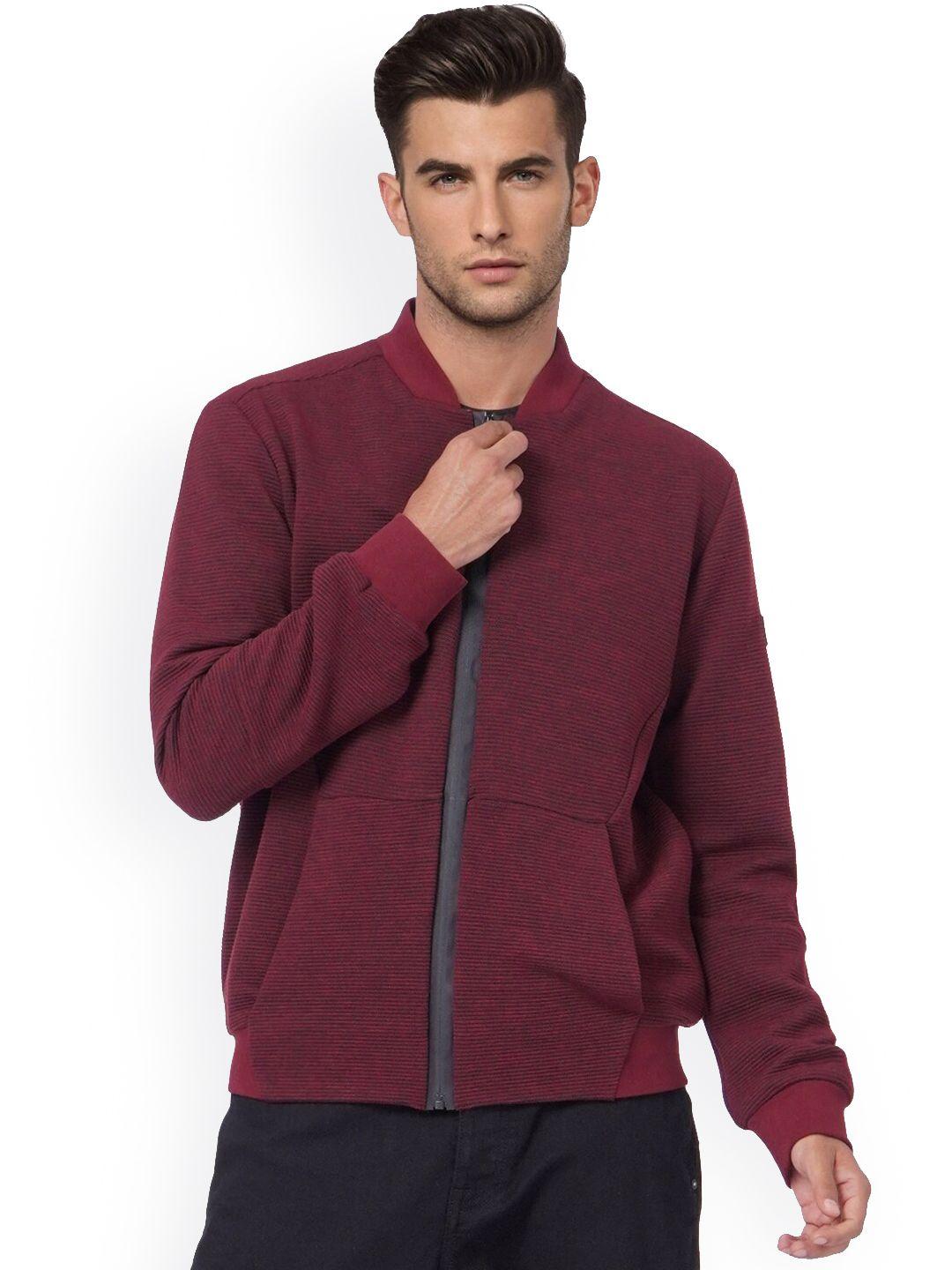 jack & jones men maroon bomber jacket