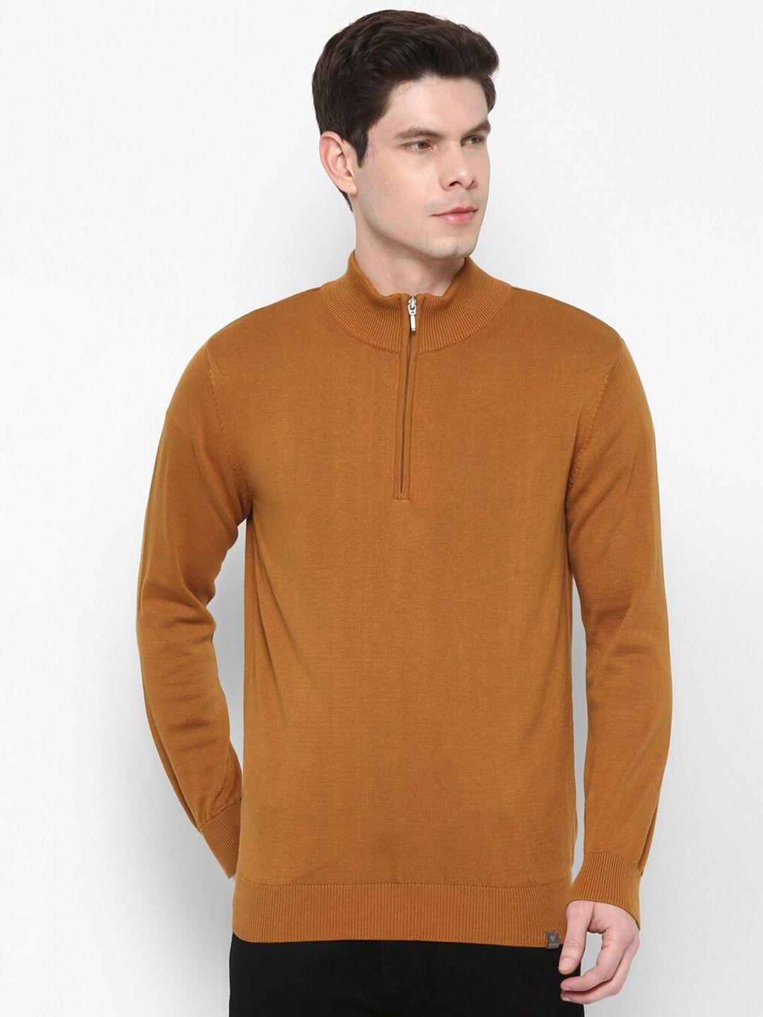 red chief men brown cardigan with zip detail