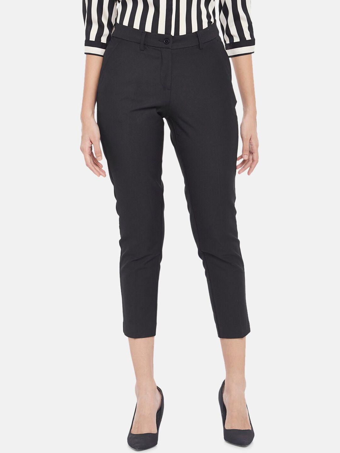 annabelle by pantaloons women black cigerette trousers