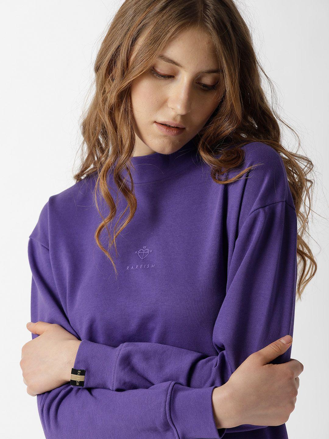 rareism women violet cotton sweatshirt