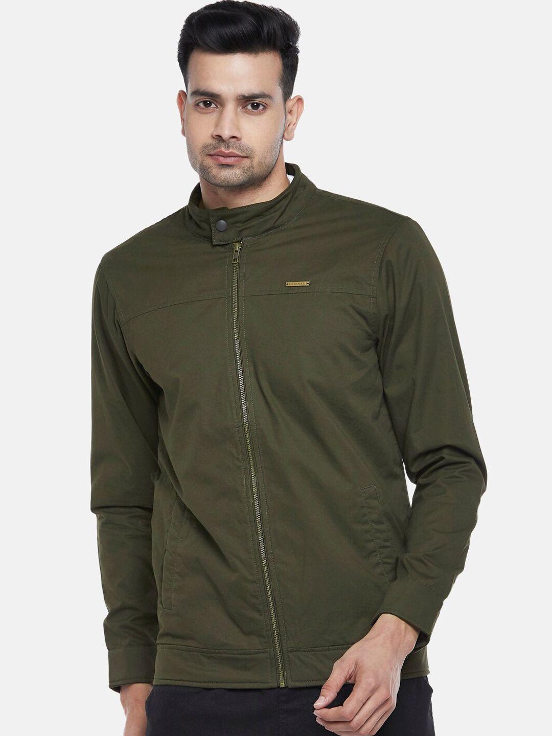 urban ranger by pantaloons men olive green cotton bomber jacket