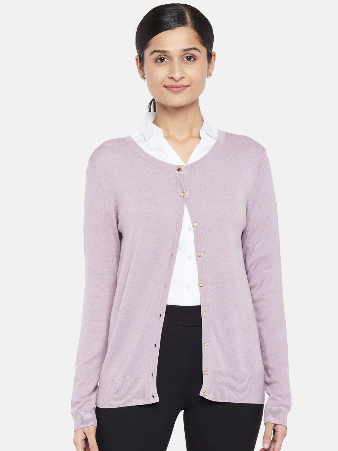 annabelle by pantaloons women lavender cardigan