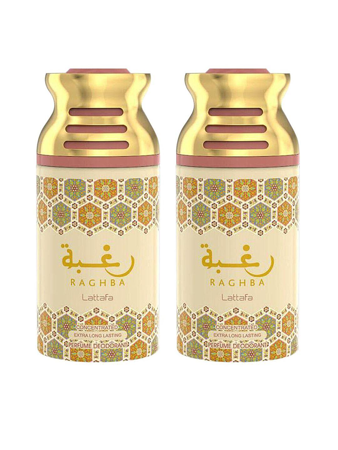 lattafa gold set of 2 raghba deodorant perfumed 250 ml