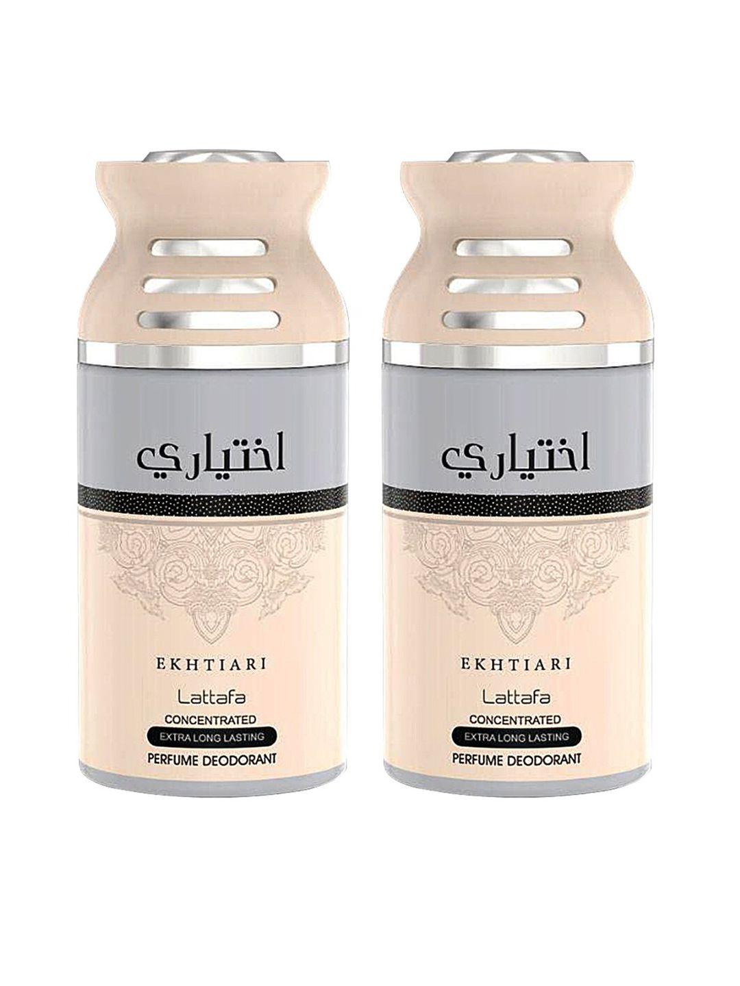 lattafa white set of 2 ektiari deodorant perfumed 250 ml