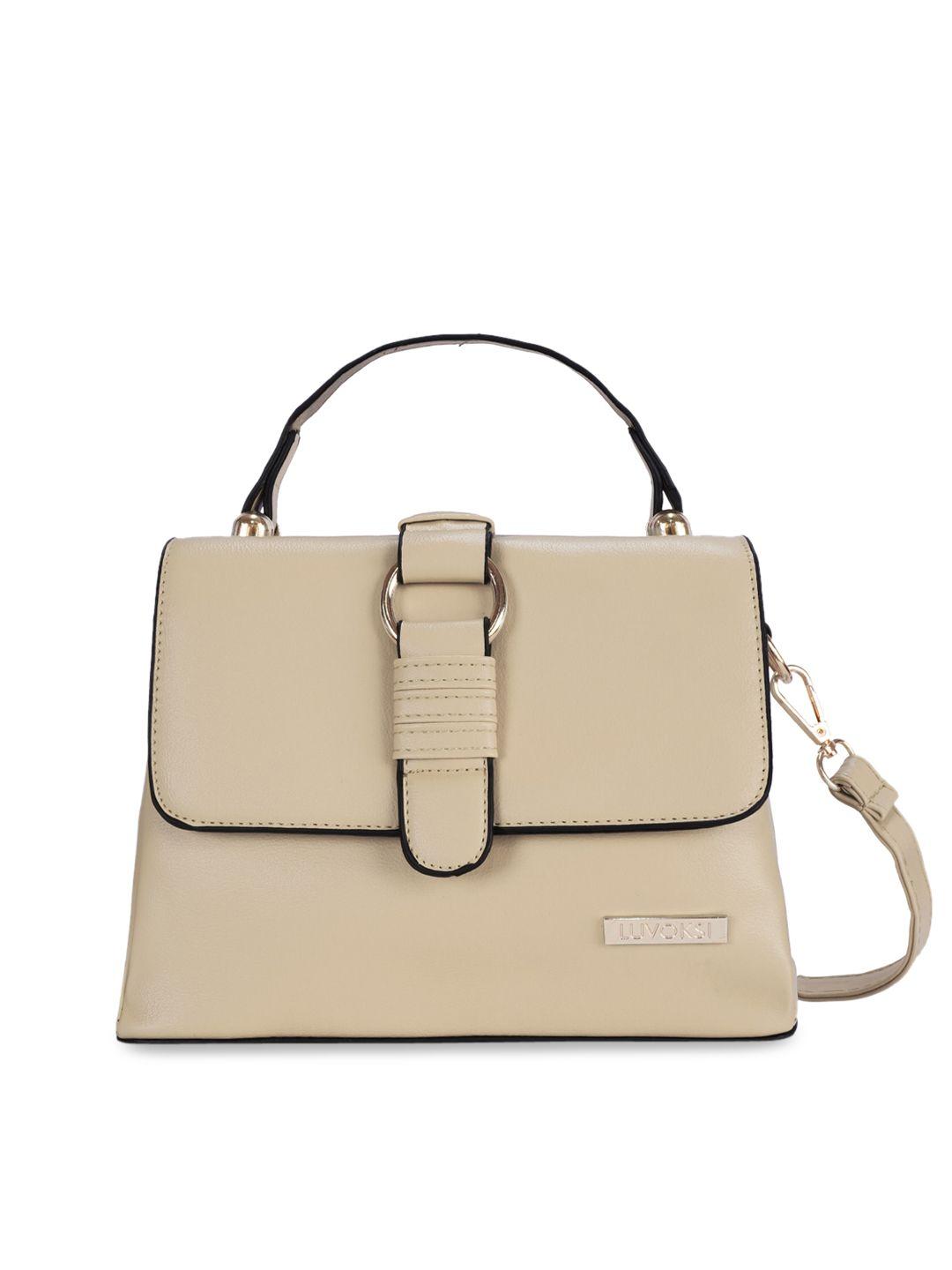 luvoksi beige pu structured satchel