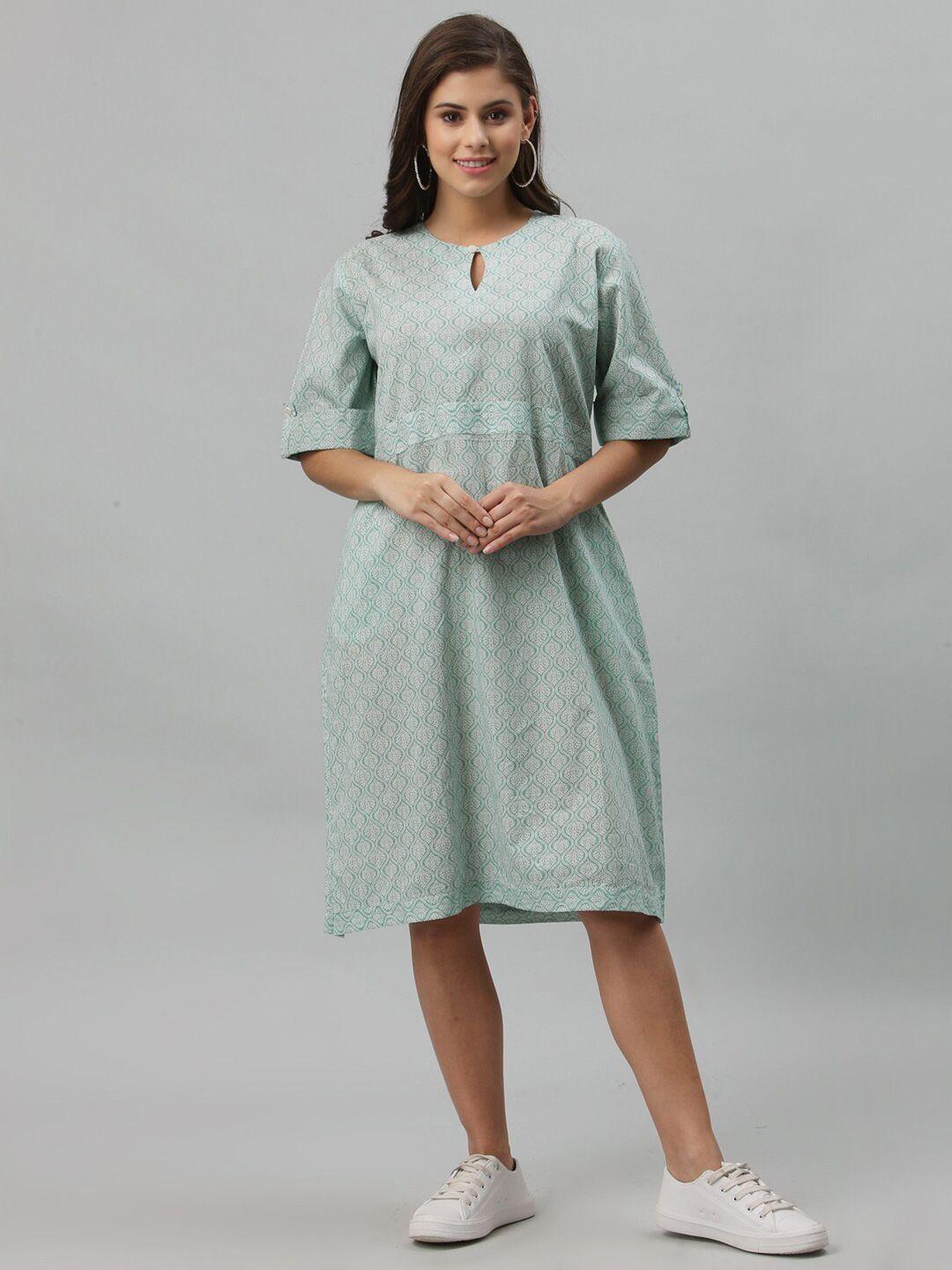 get glamr green keyhole neck a-line dress