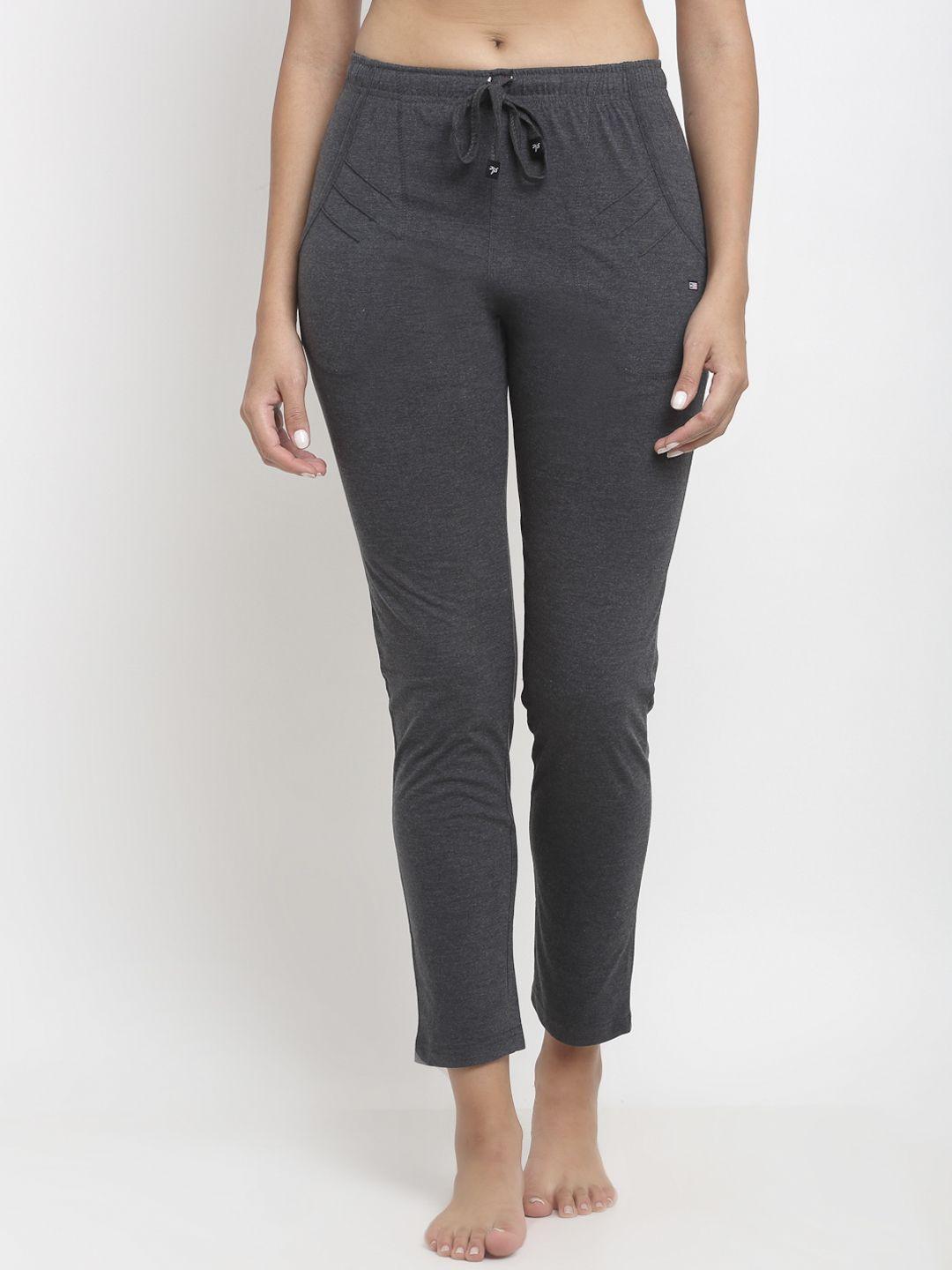 anti culture women grey solid track pants