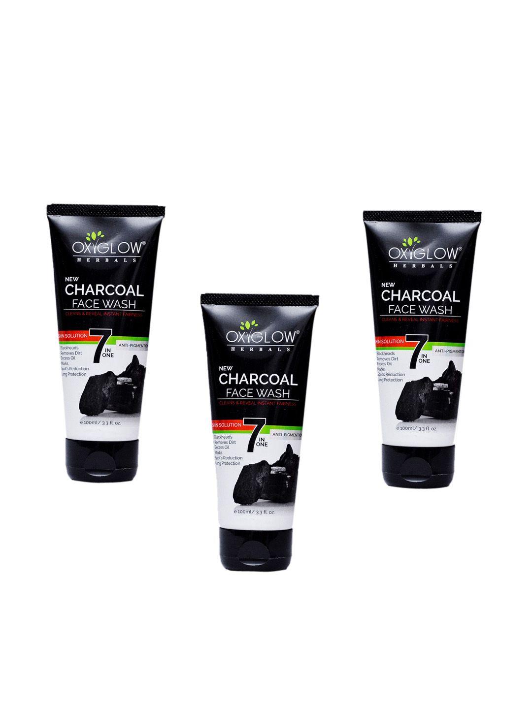 oxyglow set of 3 charcoal face wash