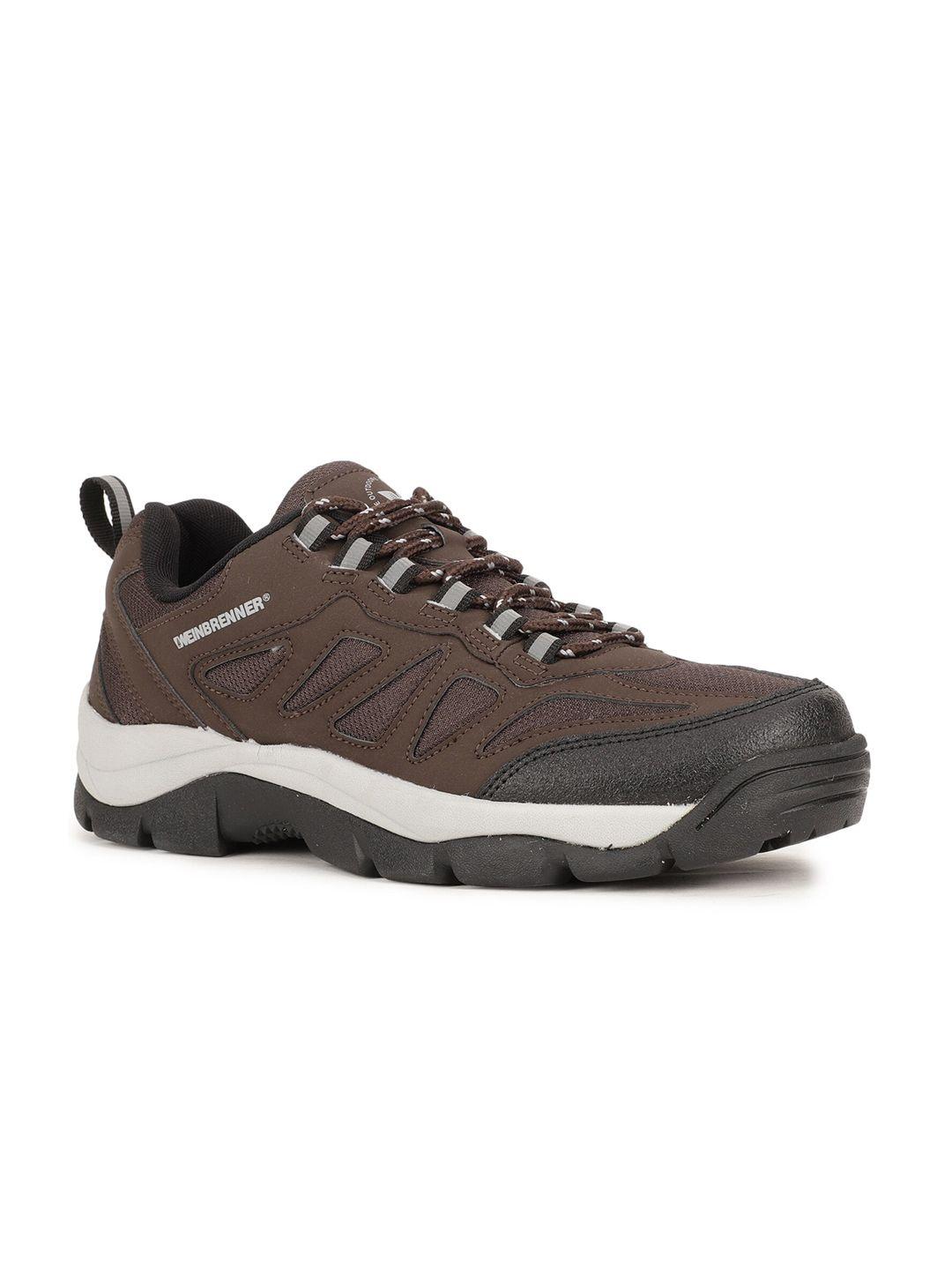 weinbrenner men brown colourblocked trekking shoes