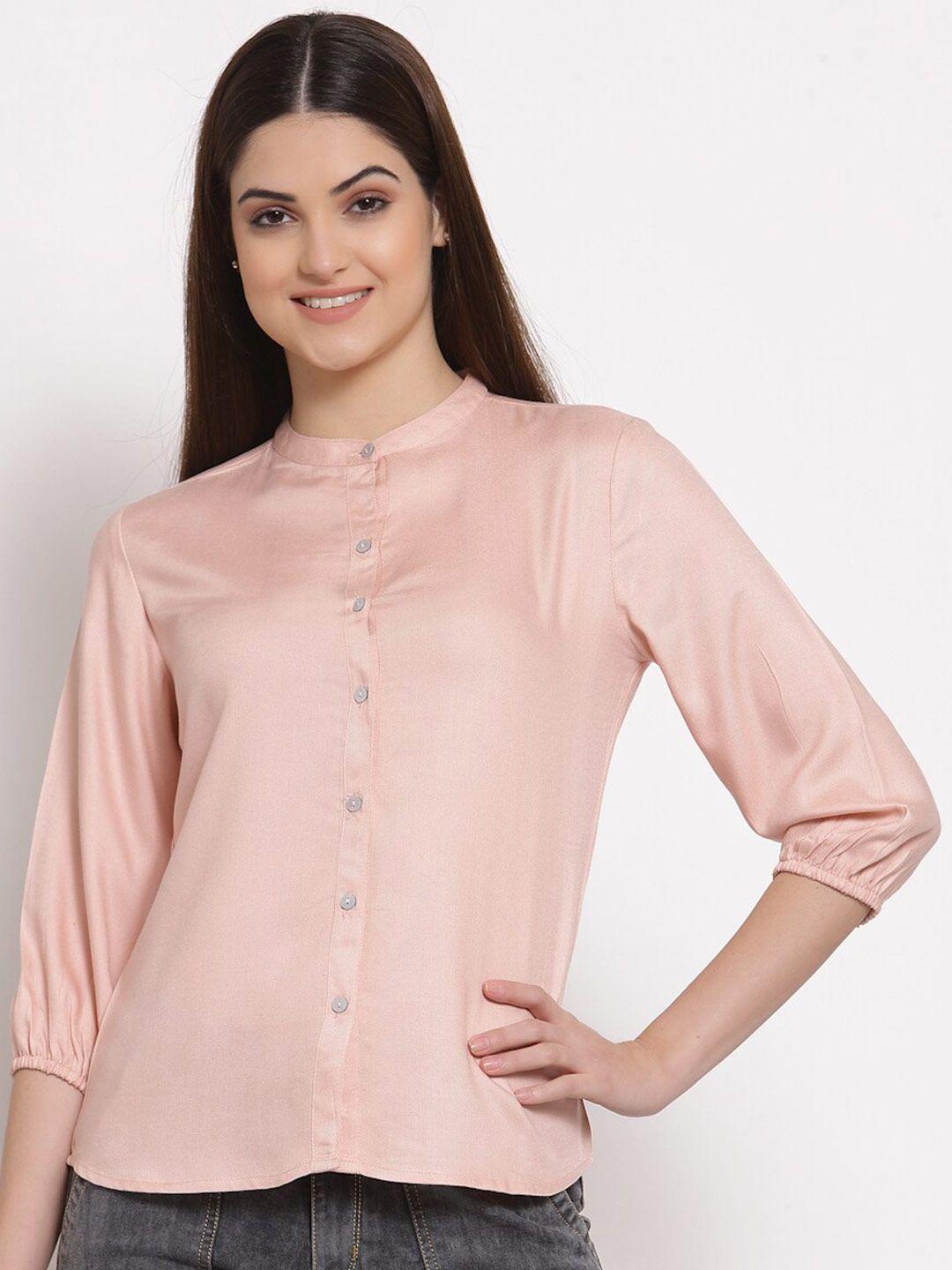 style quotient women nude-coloured opaque formal shirt